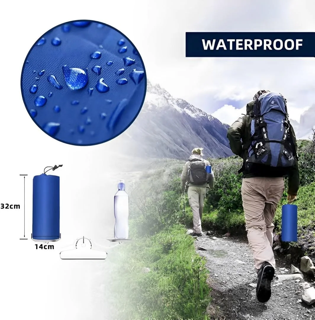 تشک بادی کمپینگ Beauenty، زیرانداز کمپینگ فوق سبک با پمپ پایی داخلی و بالش، تشک بادی کمپینگ جمع و جور، تشک بادی برای پیاده روی، چادر، ساحل (آبی)