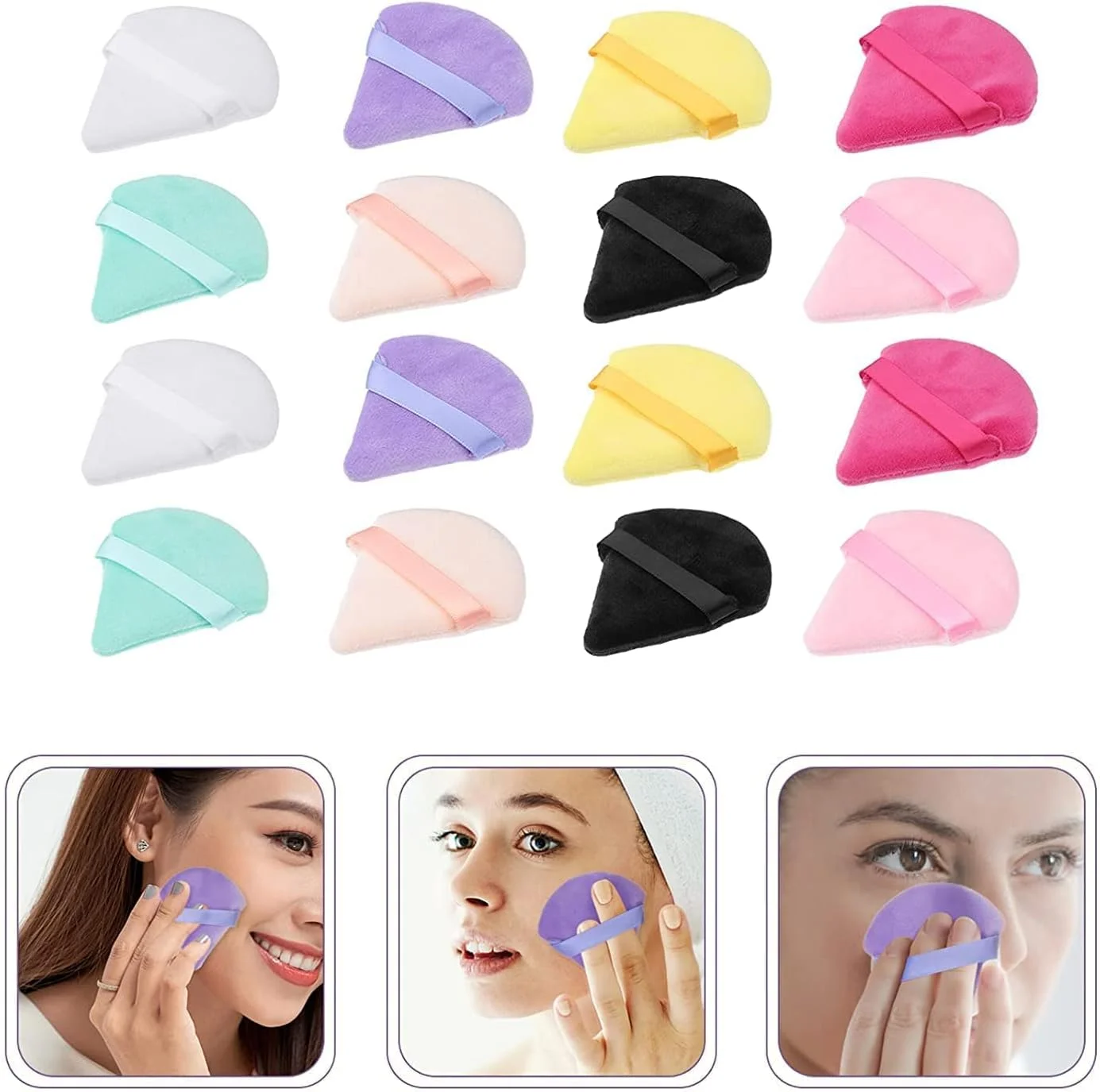 MACPLUS 2 Pcs Makeup Puff Triangle Powder Puff Soft Powder Sponge Foundation Powder Sponge Triangle Sponges with Strap (Multicolour) (TRAINGLE) MACPLUS 2 Pcs Makeup Puff Triangle Powder Puff Soft Powder Sponge Foundation Powder Sponge Triangle Sponges with Strap (Multicolour) (TRAINGLE)