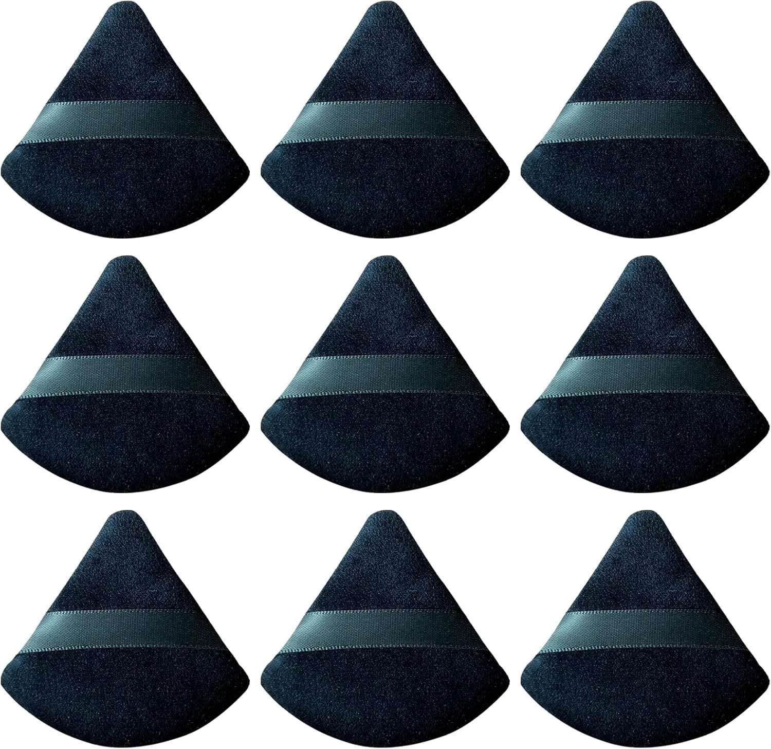 MHHPL پد آرایشی صورت 9 عددی: پد مثلثی صورت برای پودر فیکس، پودر آرایشی، فونداسیون، اسفنج آرایشی