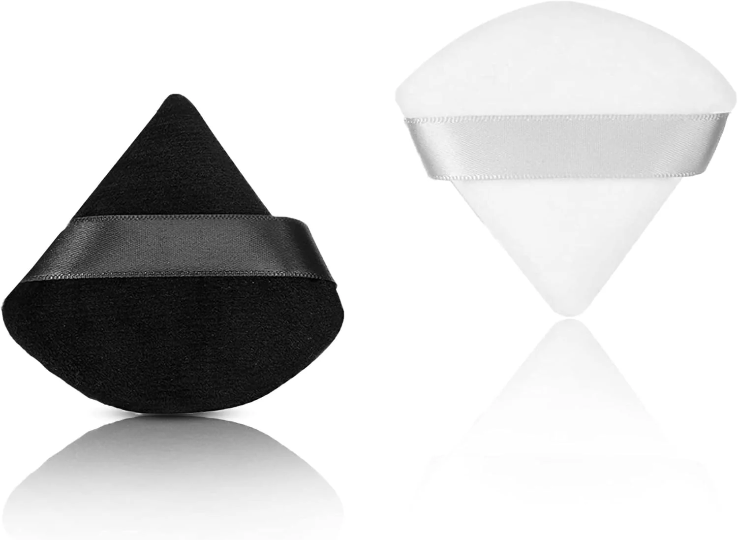 پدهای آرایشی OSB، 2 عدد پد پودری اسفنجی قابل شستشو، پد پودری مثلثی نرم، اسفنج های پودری، پد آرایشی بدن، پد فونداسیون، ابزار آرایشی مرطوب و خشک، اسفنج های مثلثی قابل استفاده مجدد (سیاه و سفید)