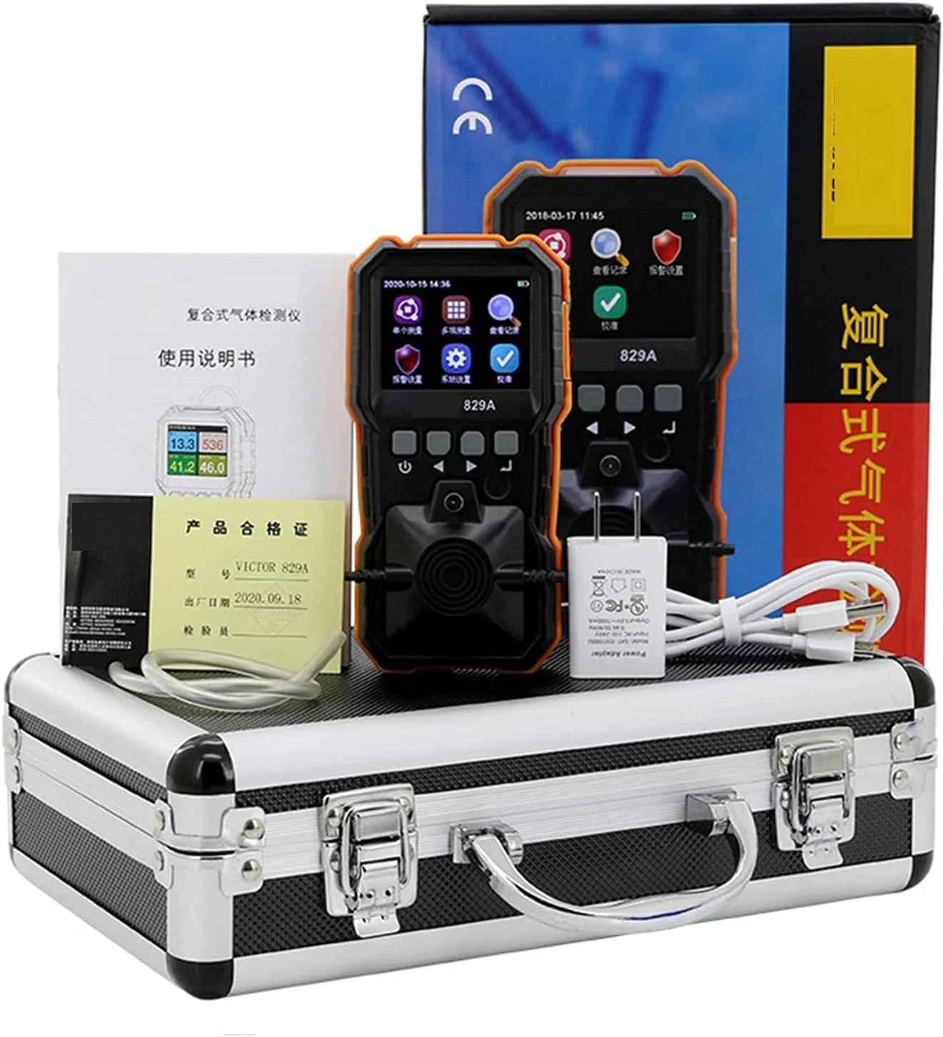 JAHLGT Gas Detector VC829A Four-in-one Gas Detector, Combustible, Oxygen, Carbon Monoxide, Hydrogen Sulfide High Volume Alarm & LCD Digital Display JAHLGT Gas Detector VC829A Four-in-one Gas Detector, Combustible, Oxygen, Carbon Monoxide, Hydrogen Sulfide High Volume Alarm & LCD Digital Display