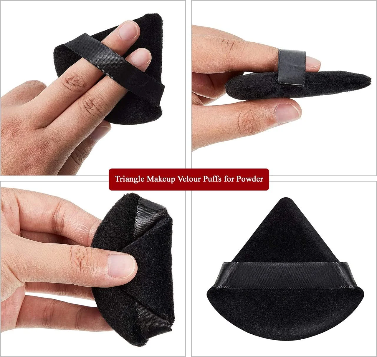 پدهای آرایشی OSB، 2 عدد پد پودری اسفنجی قابل شستشو، پد پودری مثلثی نرم، اسفنج های پودری، پد آرایشی بدن، پد فونداسیون، ابزار آرایشی مرطوب و خشک، اسفنج های مثلثی قابل استفاده مجدد (سیاه و سفید)