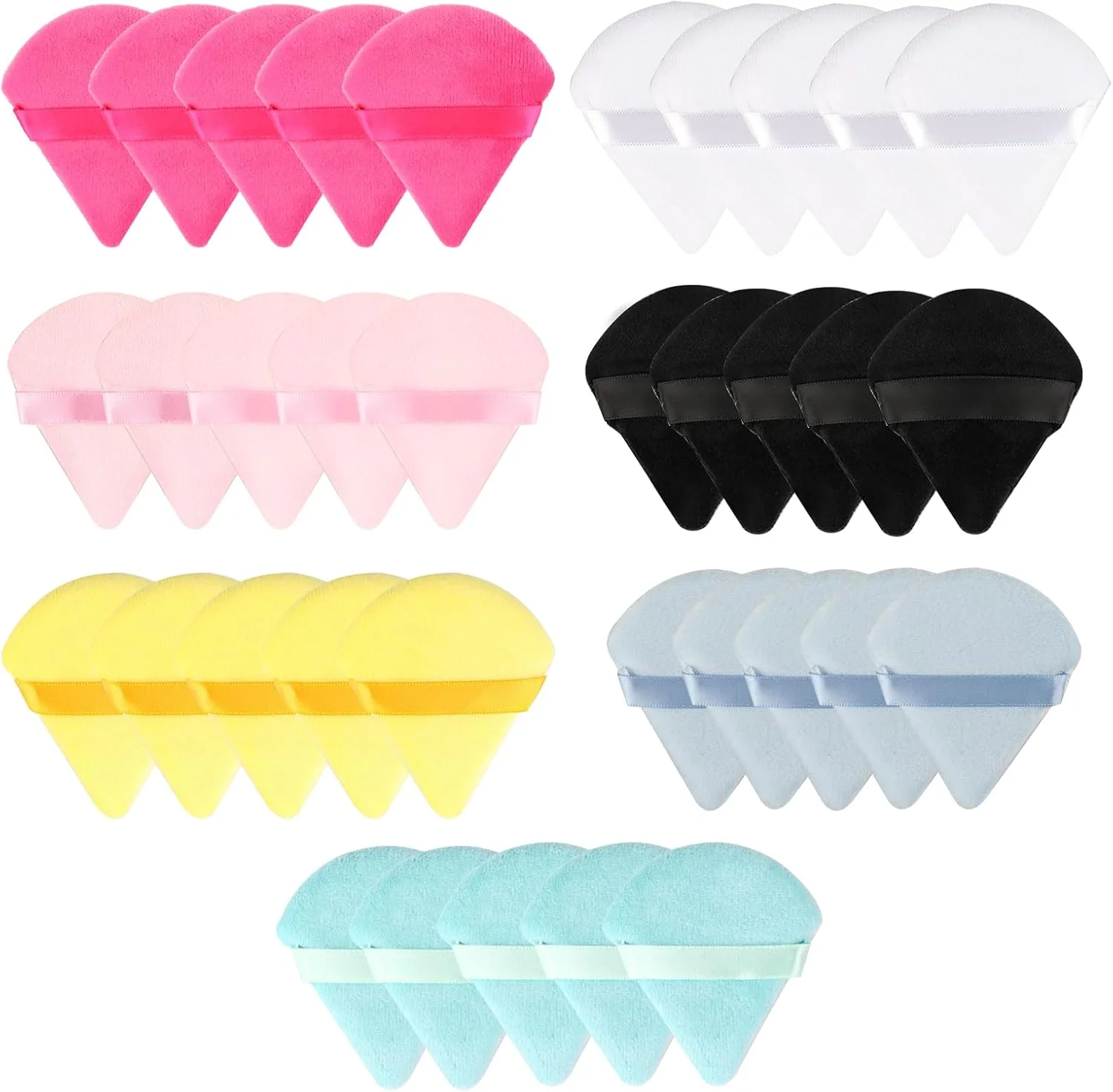 بسته 35 عددی پدهای پودری، پدهای پودر آرایشی، اسفنج های مثلثی آرایشی، پد پودر صورت، پدهای خشک و مرطوب، اسفنج آرایشی برای پودر فیکس، کرم پودر، رژگونه، پودر بدن