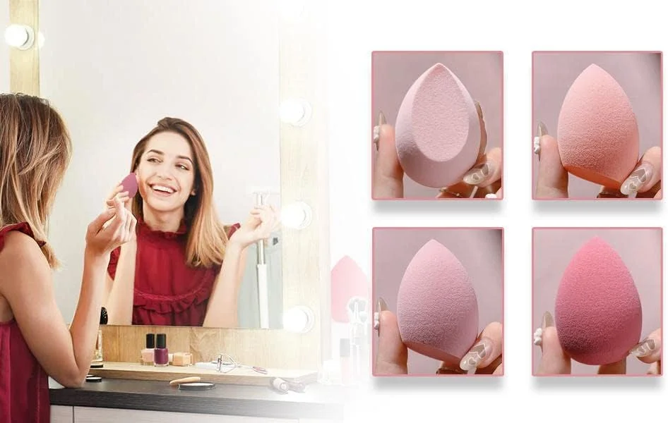 مجموعه اسفنج آرایشی حرفه ای 4 عددی Wawasia با هولدر فنری و جعبه نگهداری، مناسب برای کرم پودر، پودر و مایع، صورتی مجموعه اسفنج آرایشی حرفه ای 4 عددی Wawasia با هولدر فنری و جعبه نگهداری، مناسب برای کرم پودر، پودر و مایع، صورتی