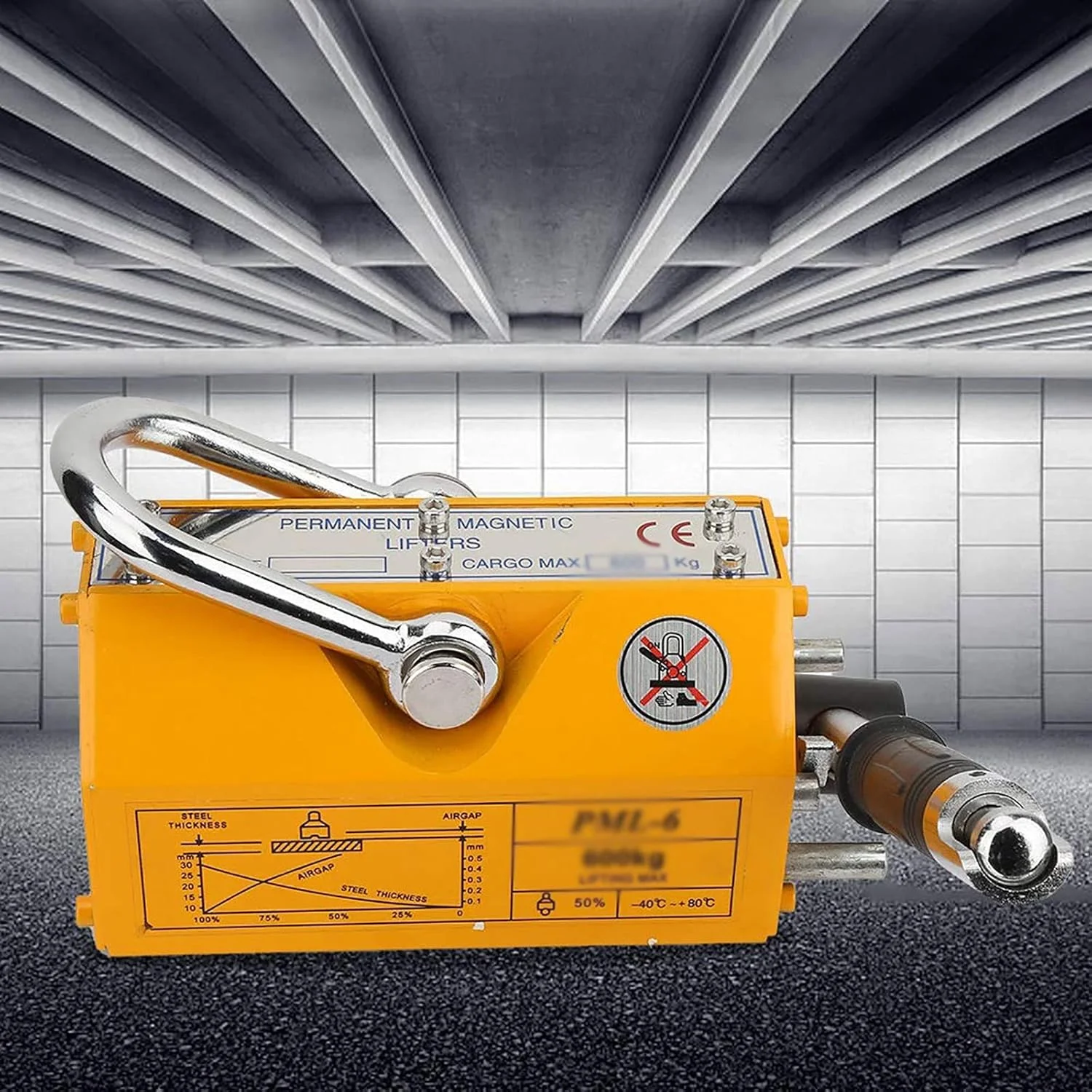 JAHLGT Permanent Magnetic Lifter, 1000KG Portable Permanent Lifting Magnet Crane Magnetic Lifter Tool, Handling Steel Plates,Iron Blocks, Heavy Duty Transportation JAHLGT Permanent Magnetic Lifter, 1000KG Portable Permanent Lifting Magnet Crane Magnetic Lifter Tool, Handling Steel Plates,Iron Blocks, Heavy Duty Transportation