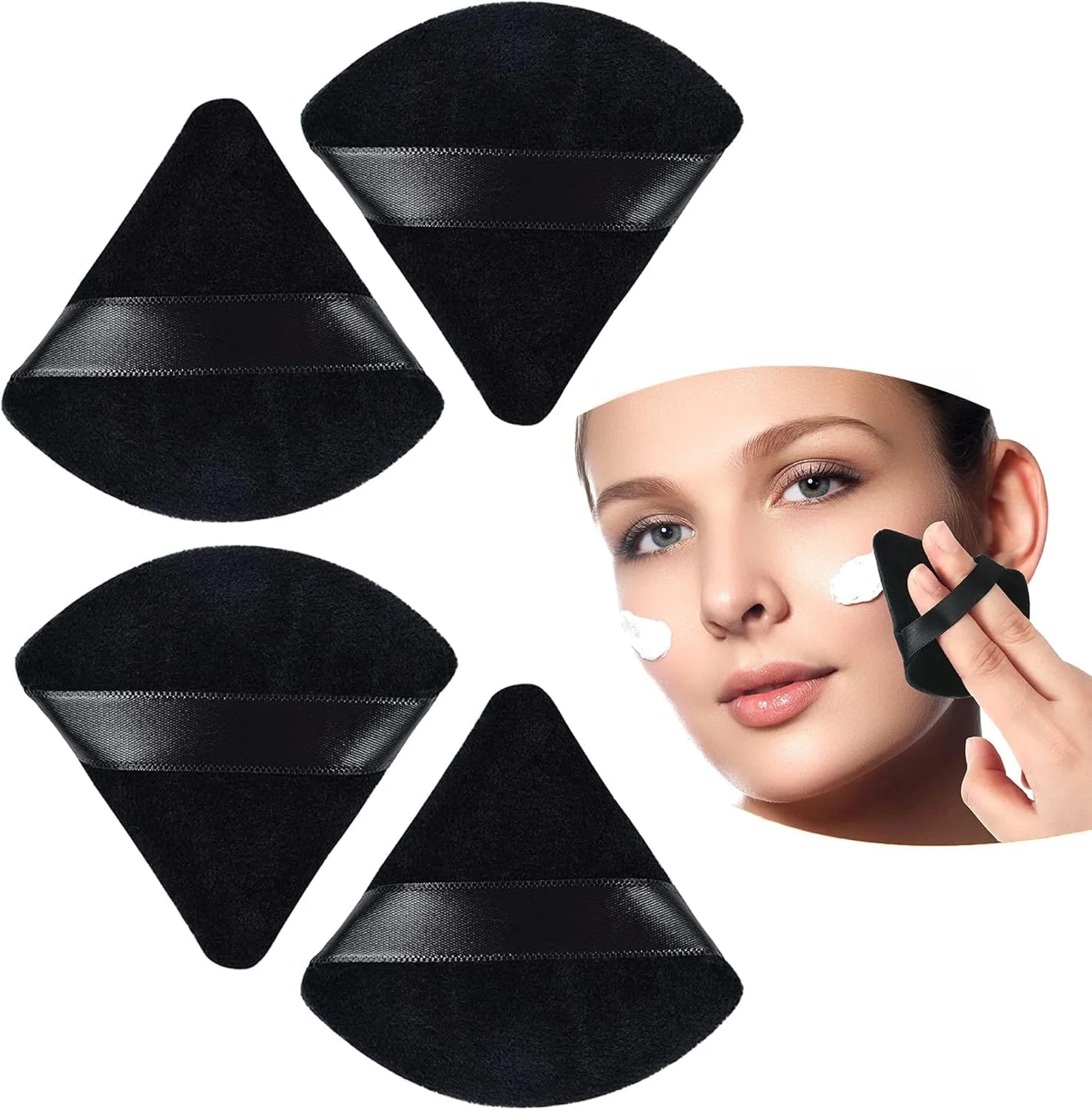 پدهای مثلثی آرایشی SZYYQ، بسته 4 عددی، پد پودر نرم و قابل شستشو، اسفنج نرم برای پودر فیکس، ابزار آرایشی خشک و مرطوب (مشکی) پدهای مثلثی آرایشی SZYYQ، بسته 4 عددی، پد پودر نرم و قابل شستشو، اسفنج نرم برای پودر فیکس، ابزار آرایشی خشک و مرطوب (مشکی)