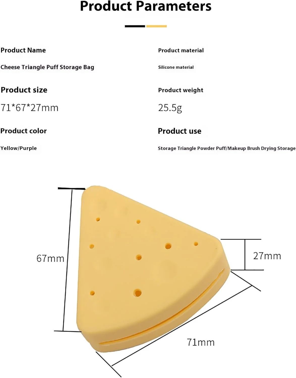 جا پودری تزویق، 2 عدد جا اسفنجی سیلیکونی آرایشی، جا پودری مثلثی برای مسافرت و نگهداری