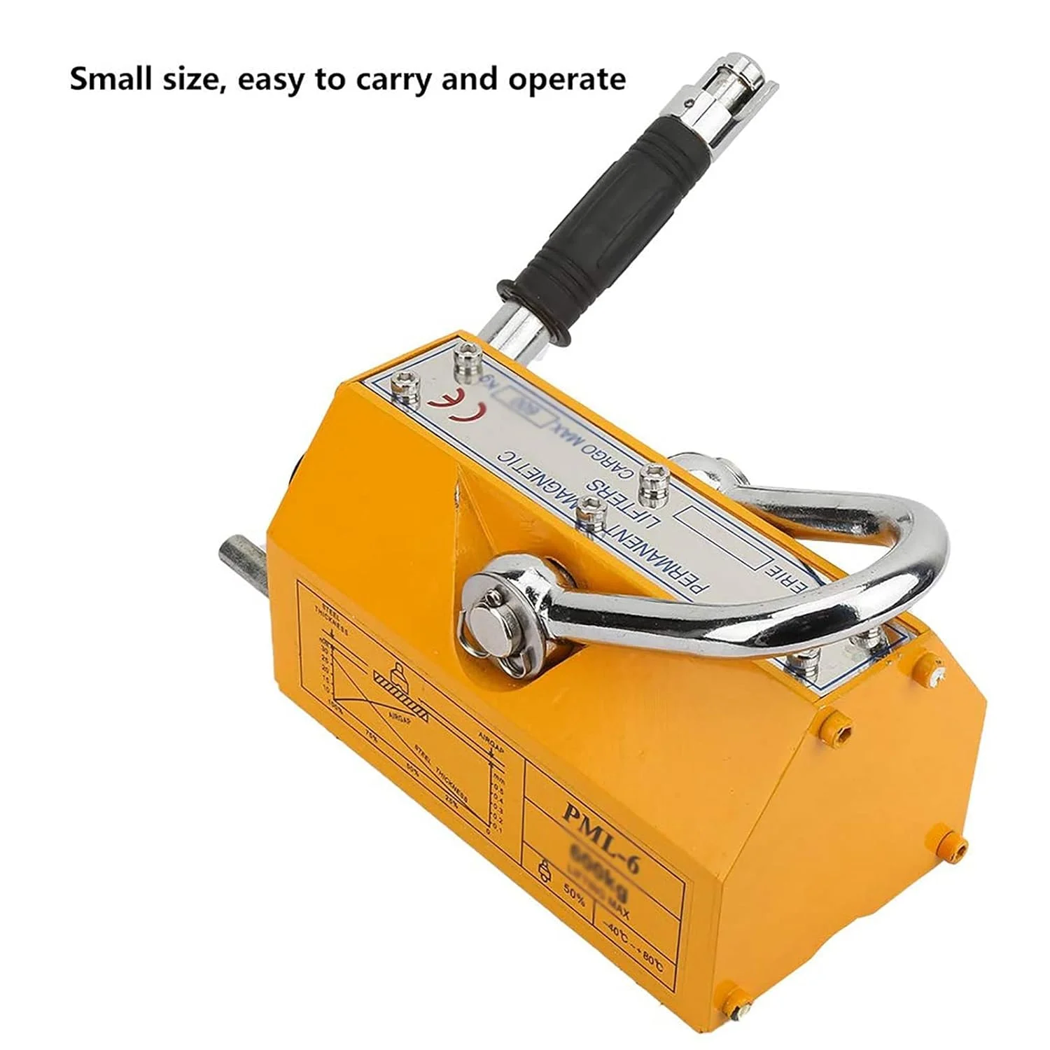 JAHLGT Permanent Magnetic Lifter, 1000KG Portable Permanent Lifting Magnet Crane Magnetic Lifter Tool, Handling Steel Plates,Iron Blocks, Heavy Duty Transportation JAHLGT Permanent Magnetic Lifter, 1000KG Portable Permanent Lifting Magnet Crane Magnetic Lifter Tool, Handling Steel Plates,Iron Blocks, Heavy Duty Transportation