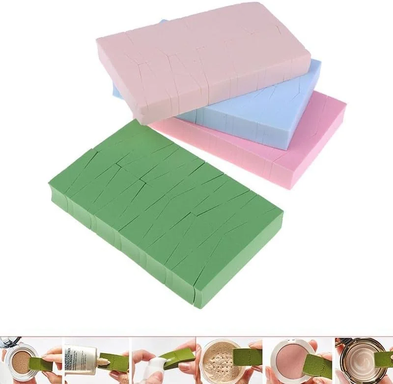 اسفنج آرایشی SHOPECOM برای پودر، ست اسفنج آرایشی مثلثی شکل 24 عددی، پف کوچک مثلثی، پف مرطوب و خشک شرابی