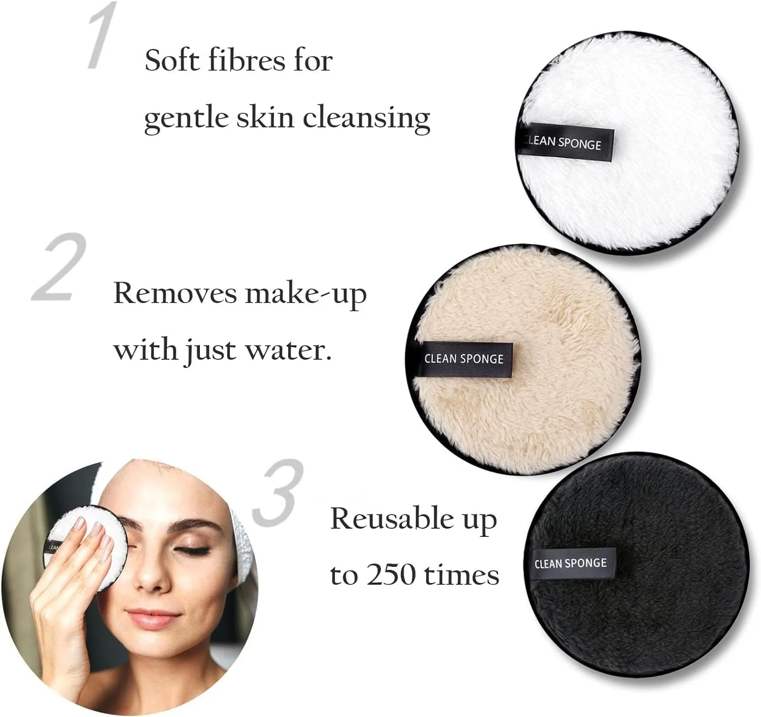 پد پاک کننده آرایش 7 عددی، پارچه قابل استفاده مجدد با هدبندهای اسپا، حوله صورت دو طرفه قابل شستشو، پارچه پاک کننده پنبه ای میکروفیبر برای چشم ها و انواع پوست