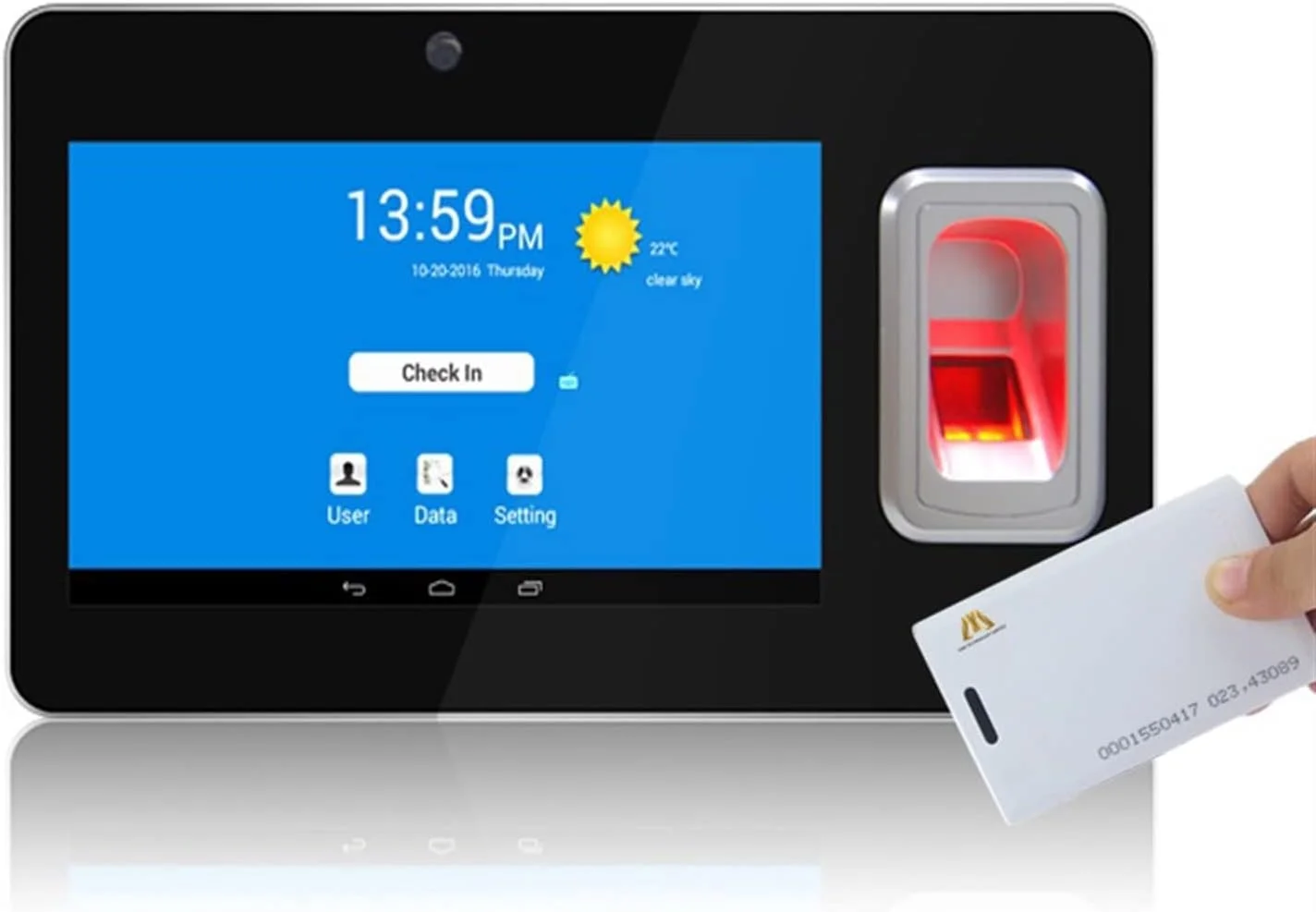 دستگاه ثبت ورود و خروج UT268 با اثر انگشت و کارت RFID 125KHZ به همراه GPS و پیامک، ترمینال ثبت زمان اثر انگشت بیومتریک (دوشاخه UK)