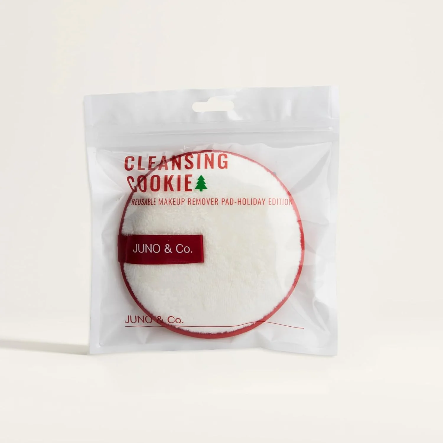پد پاک کننده آرایش قابل استفاده مجدد JUNO & Co.، پد شستشوی صورت قرمز