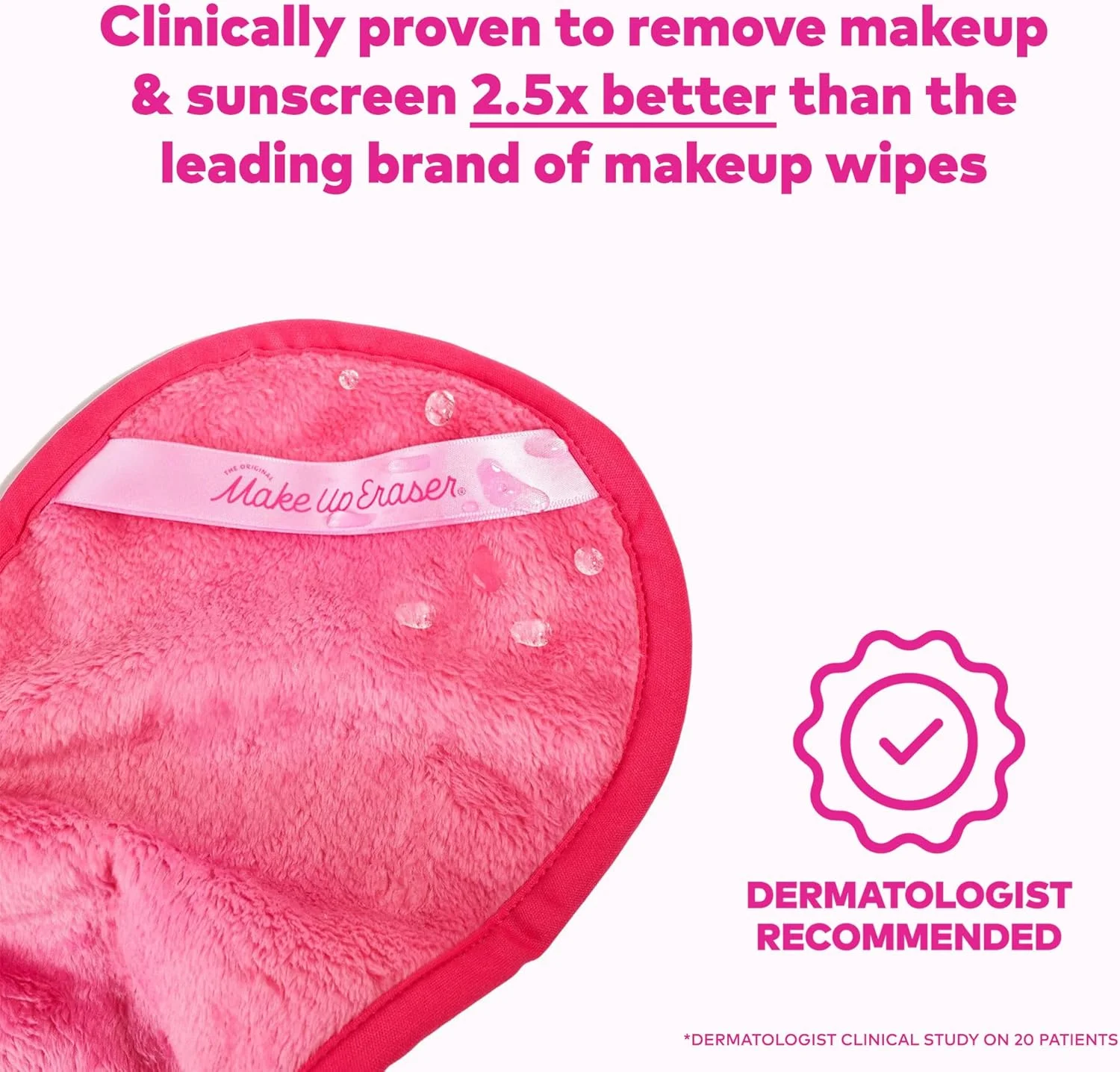 پاک کننده آرایش صورت MakeUp Eraser اورجینال، فقط با آب آرایش را پاک کنید. قابل استفاده مجدد، ضد حساسیت و دارای خواص ضد باکتری - صورتی پاک کننده آرایش صورت MakeUp Eraser اورجینال، فقط با آب آرایش را پاک کنید. قابل استفاده مجدد، ضد حساسیت و دارای خواص ضد باکتری - صورتی