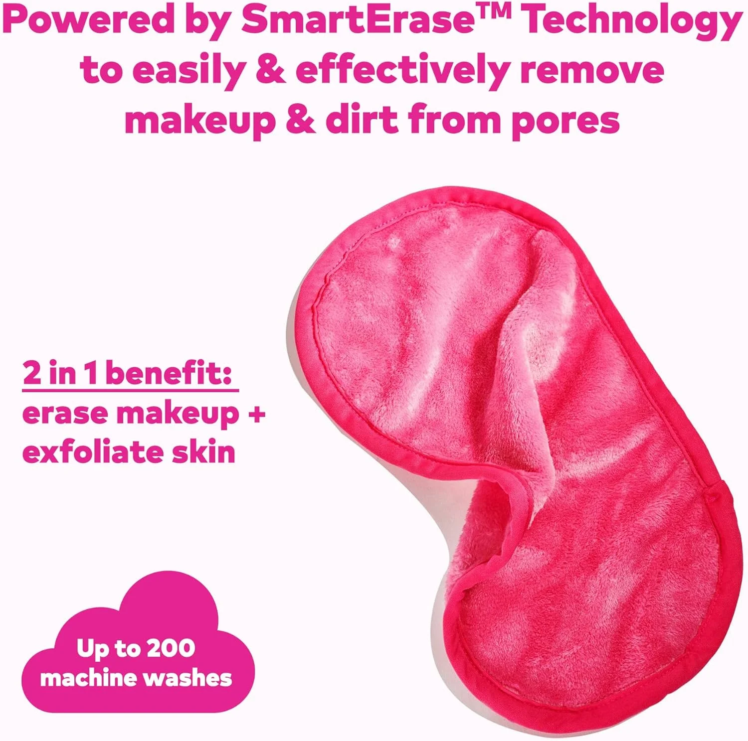 پاک کننده آرایش صورت MakeUp Eraser اورجینال، فقط با آب آرایش را پاک کنید. قابل استفاده مجدد، ضد حساسیت و دارای خواص ضد باکتری - صورتی پاک کننده آرایش صورت MakeUp Eraser اورجینال، فقط با آب آرایش را پاک کنید. قابل استفاده مجدد، ضد حساسیت و دارای خواص ضد باکتری - صورتی