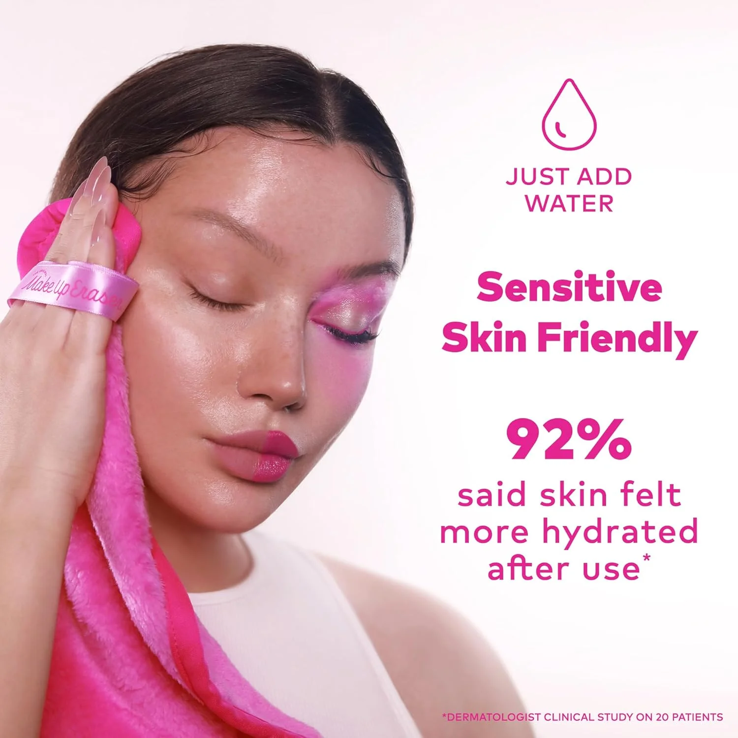 پاک کننده آرایش صورت MakeUp Eraser اورجینال، فقط با آب آرایش را پاک کنید. قابل استفاده مجدد، ضد حساسیت و دارای خواص ضد باکتری - صورتی پاک کننده آرایش صورت MakeUp Eraser اورجینال، فقط با آب آرایش را پاک کنید. قابل استفاده مجدد، ضد حساسیت و دارای خواص ضد باکتری - صورتی