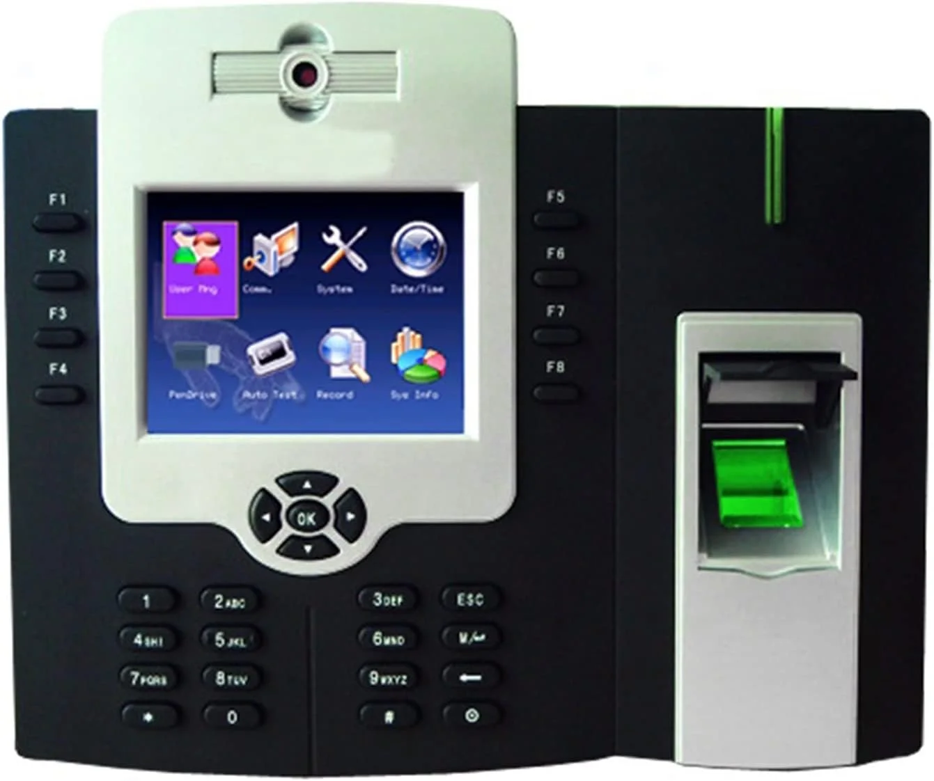 دستگاه حضور و غیاب اثر انگشتی JAHLGT مدل ICLOCK880-H با ظرفیت 50000 کاربر، دستگاه تشخیص اثر انگشت بیومتریک، سیستم کنترل دسترسی درب TCP/IP، تولید خودکار داده های حضور و غیاب