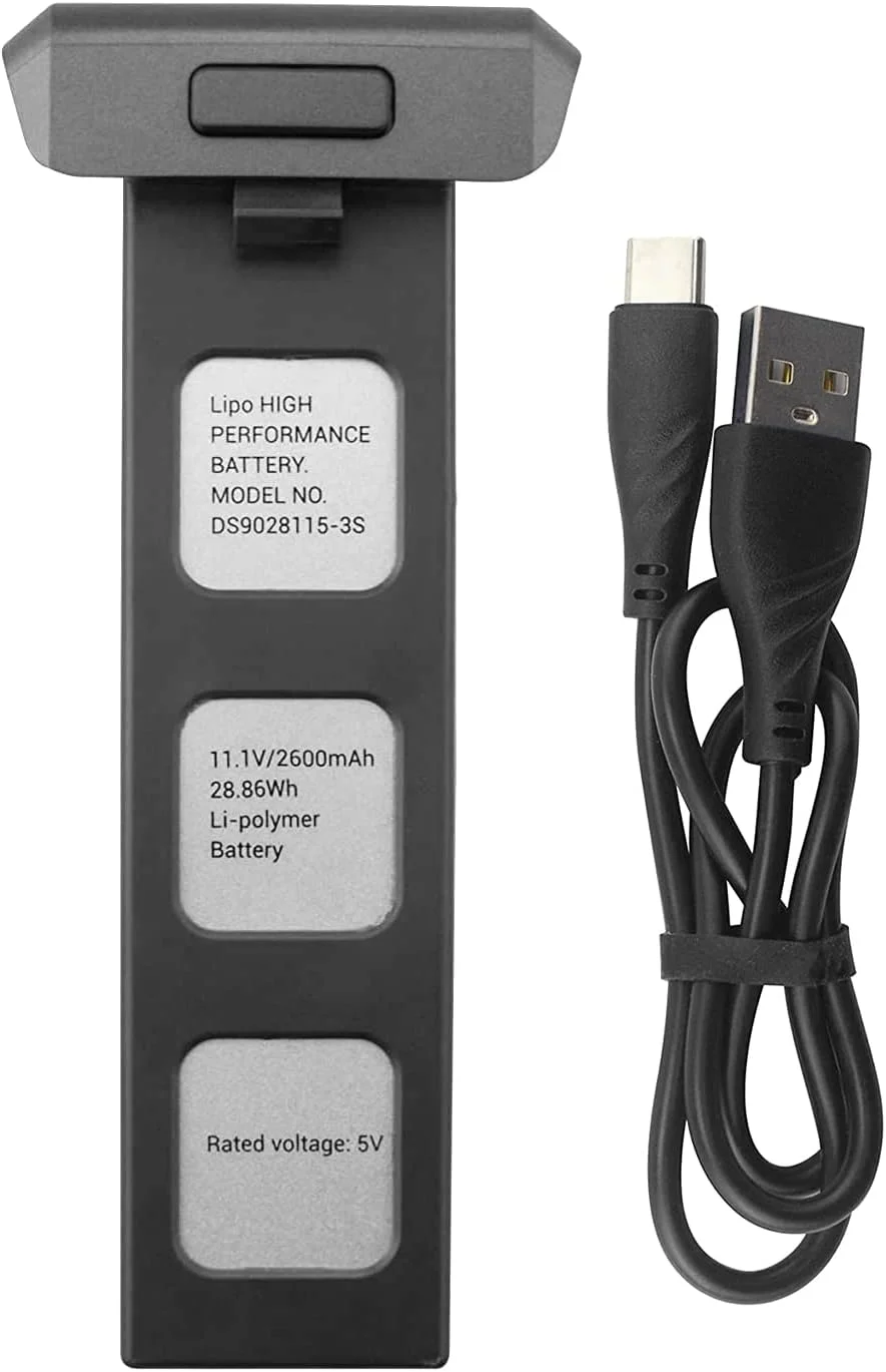 باتری لیتیومی 11.1 ولت 2600 میلی آمپر ساعت MOONZON 3S به همراه کابل شارژ برای SJRC F7 F7pro F7S F7GB2 9800FT RC هواپیمای چهار محوره عکاسی هوایی، قطعات یدکی پهپاد کنترل از راه دور