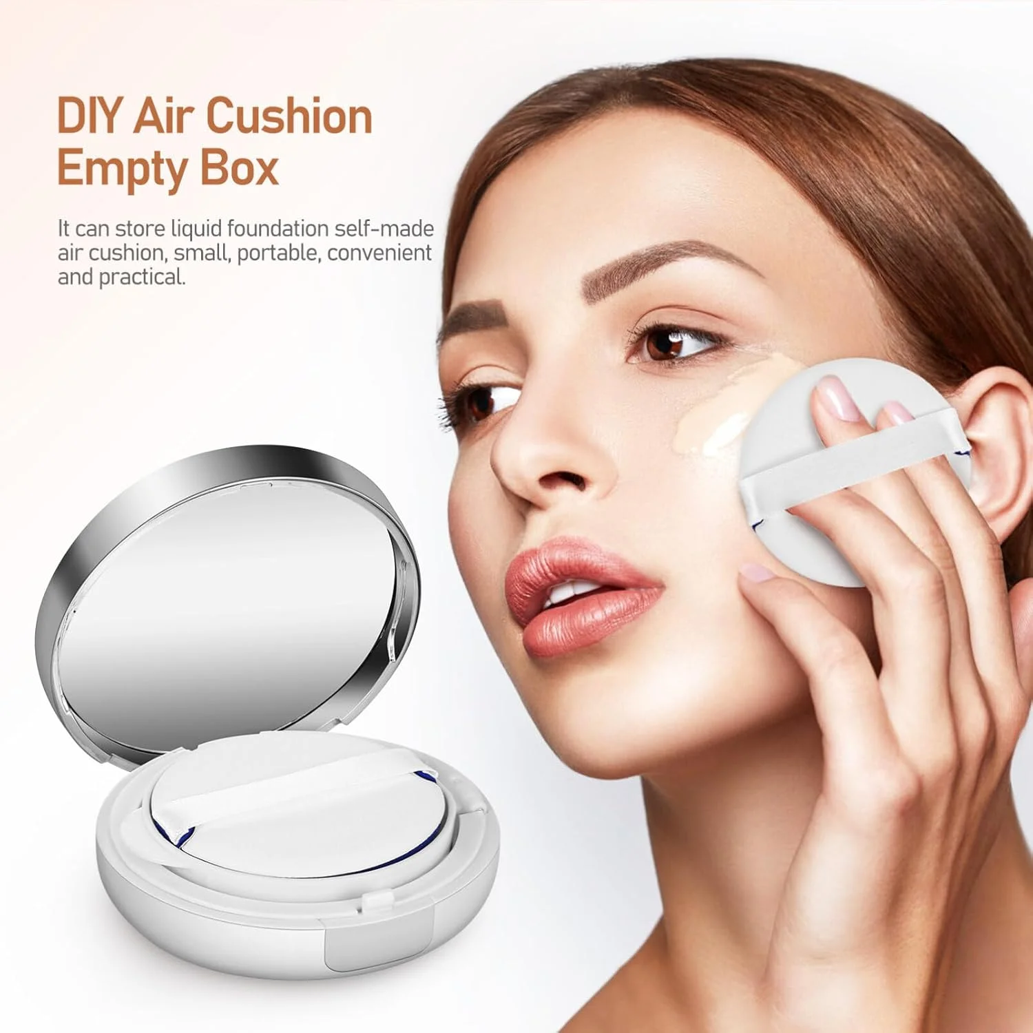 Beaupretty 2 عدد جای کرم پودر کوشن، ظروف آرایشی فشرده خالی، جعبه های کرم BB قابل شارژ مجدد با پد پودری Beaupretty 2 عدد جای کرم پودر کوشن، ظروف آرایشی فشرده خالی، جعبه های کرم BB قابل شارژ مجدد با پد پودری