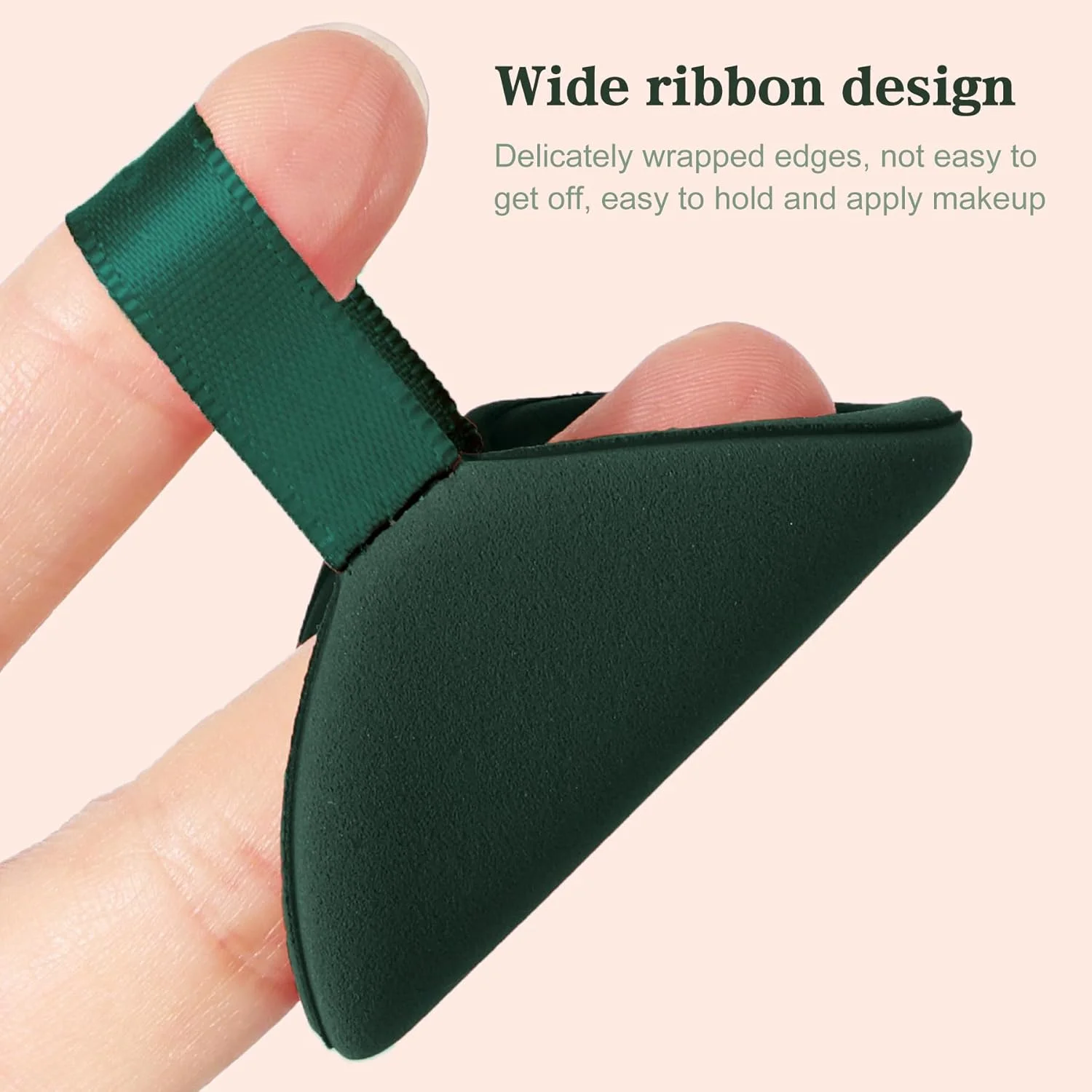 ست پد آرایشی 7 تکه با جعبه نگهداری، پدهای چندبار مصرف برای استفاده خشک و مرطوب، سبز تیره، گرد