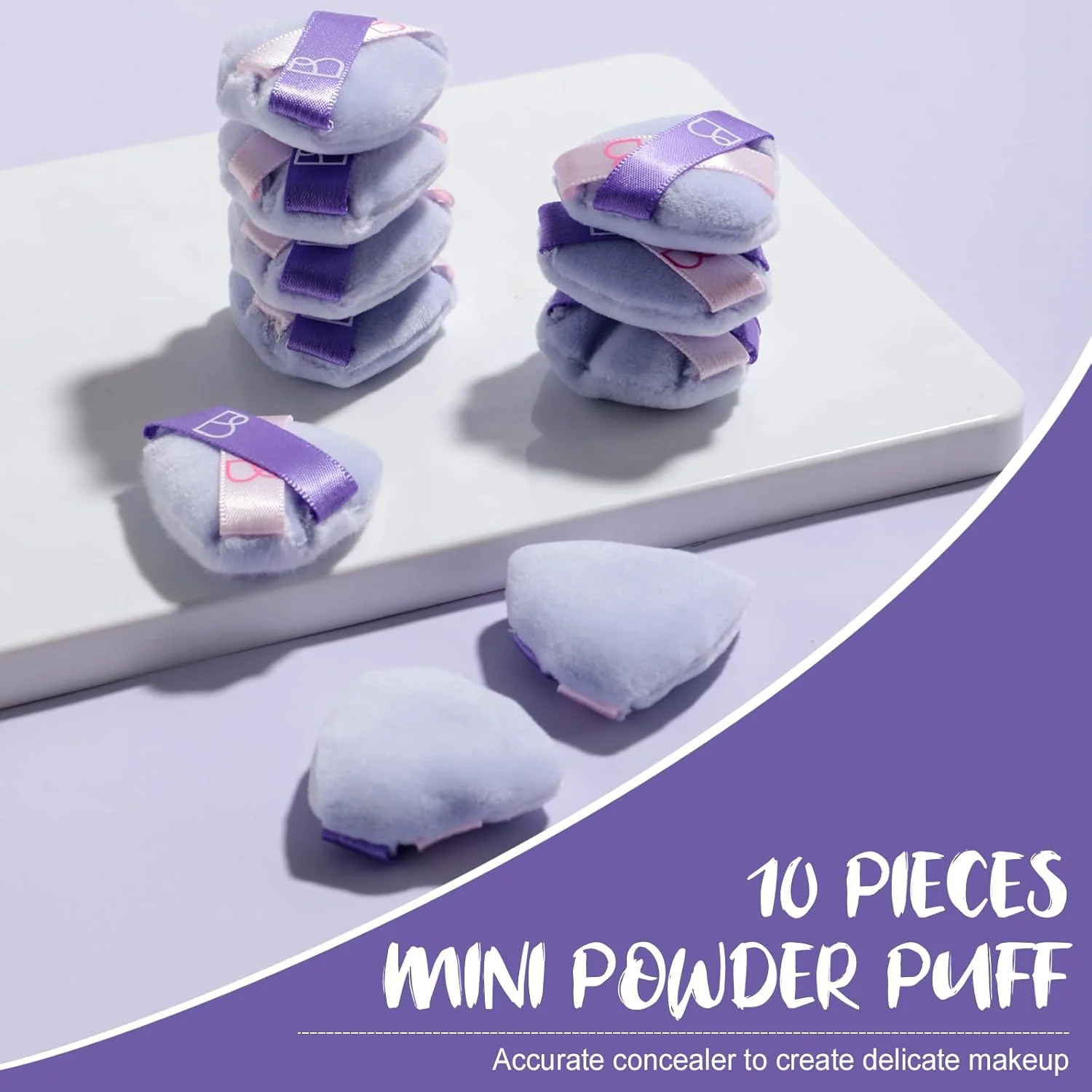 پدهای مثلثی کوچک BS-MALL | جمع و جور و کاربردی | پوشش دقیق کانسیلر و روشن کننده | بسته 10 عددی | طراحی شیک رنگی | ایده آل برای نگهداری و حمل آسان