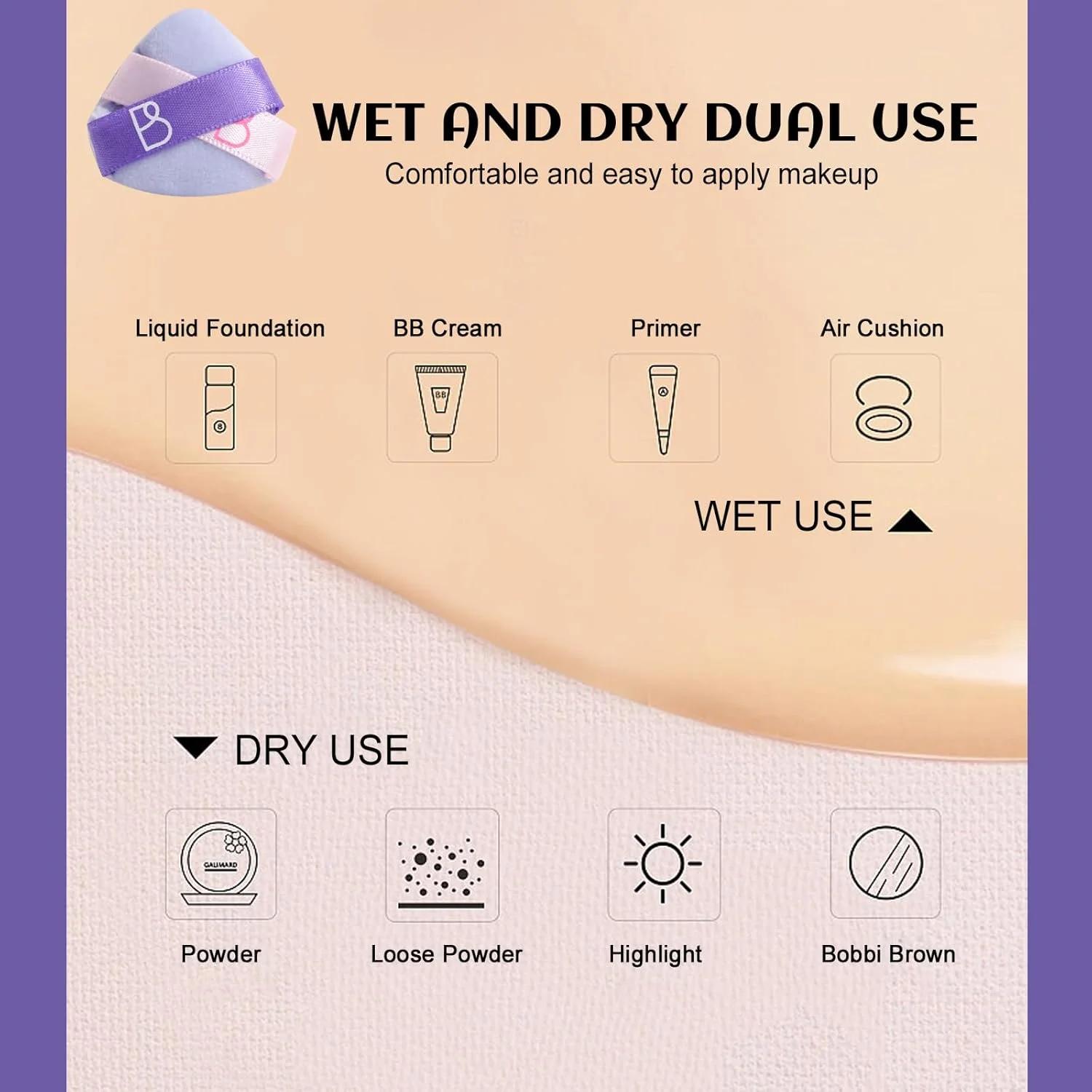 پدهای مثلثی کوچک BS-MALL | جمع و جور و کاربردی | پوشش دقیق کانسیلر و روشن کننده | بسته 10 عددی | طراحی شیک رنگی | ایده آل برای نگهداری و حمل آسان