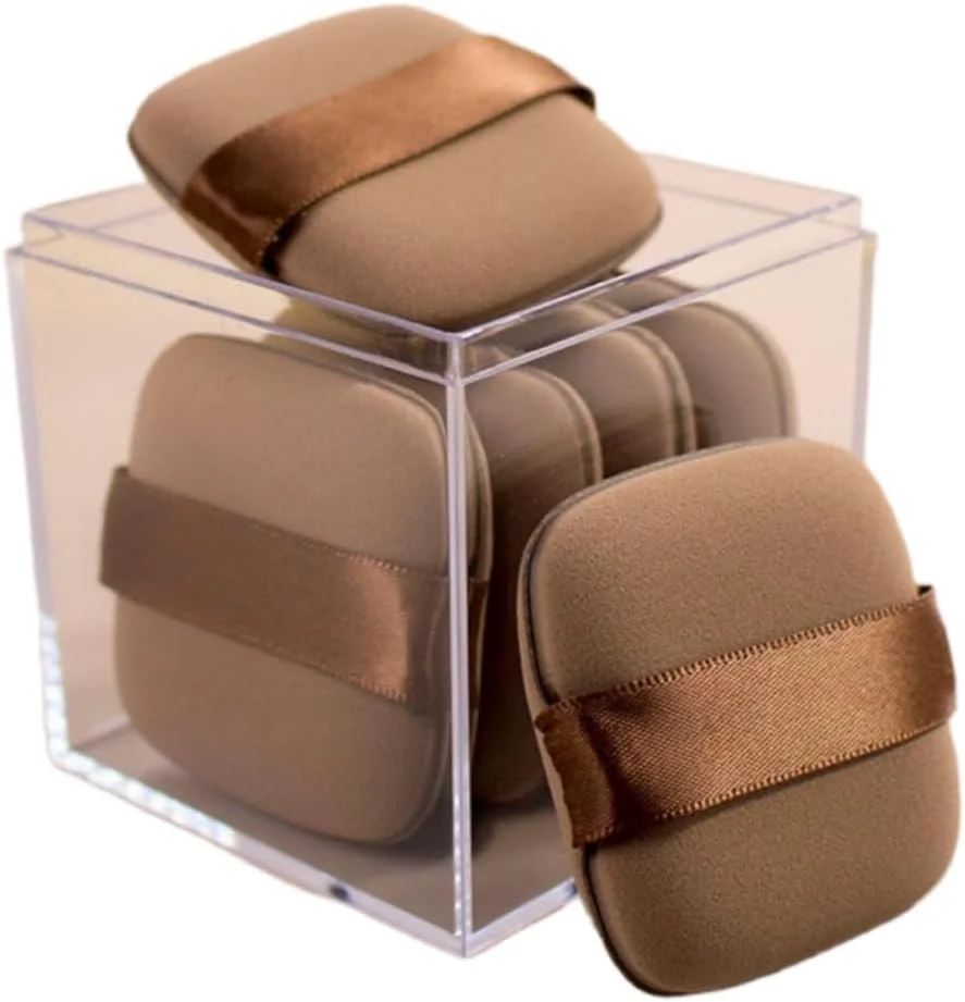 پد آرایشی مربع کرم پودر Dhjrefhhd، 5 عددی، مناسب برای استفاده دو طرفه، ابزار آرایشی برای لوازم آرایش، مناسب برای استفاده خشک و مرطوب