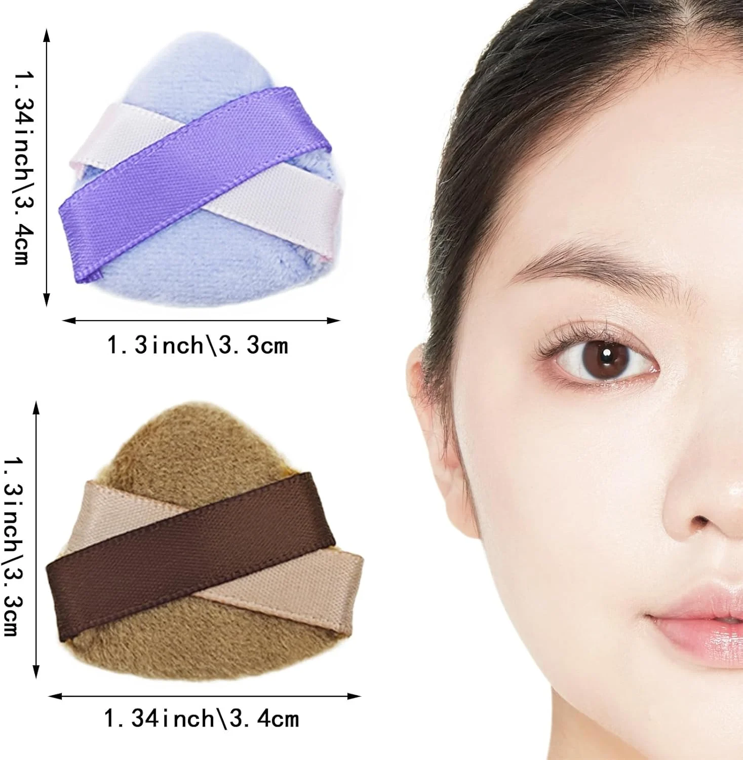 پدهای پودری مثلثی مینی انگشتی Capiant، 24 عددی، جمع و جور و کاربردی، ابزار اسفنجی مخملی آرایشی، طراحی شیک رنگی، ابزار آرایش فونداسیون مرطوب و خشک برای کانسیلر و روشن کننده