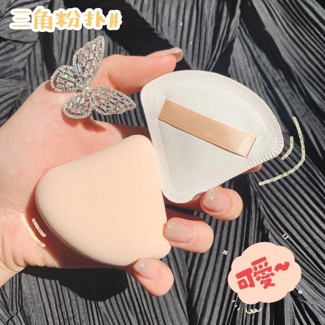 پدهای آرایشی 3 عددی، پد پودر فشرده و پرایمر صورت، پد جایگزین اسفنجی برای کرم پودر بی عیب و نقص، مناسب انواع پوست حساس به همراه جعبه نگهداری، A41