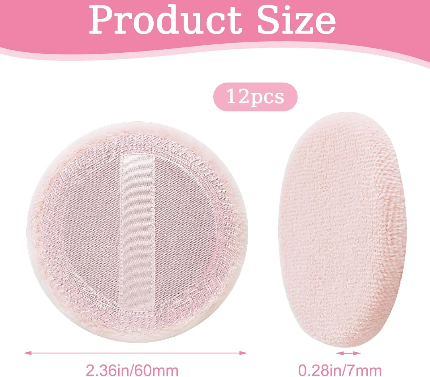 کالیون بسته 12 عددی پد پودر آرایشی 6 سانتی متری، پد پنبه ای مخملی برای آرایش صورت، پد فشرده آرایشی، پد کوسن اسفنجی، پد پودر تثبیت کننده، پد پودر شل، اسفنج های آرایشی برای پودر تثبیت کننده فونداسیون