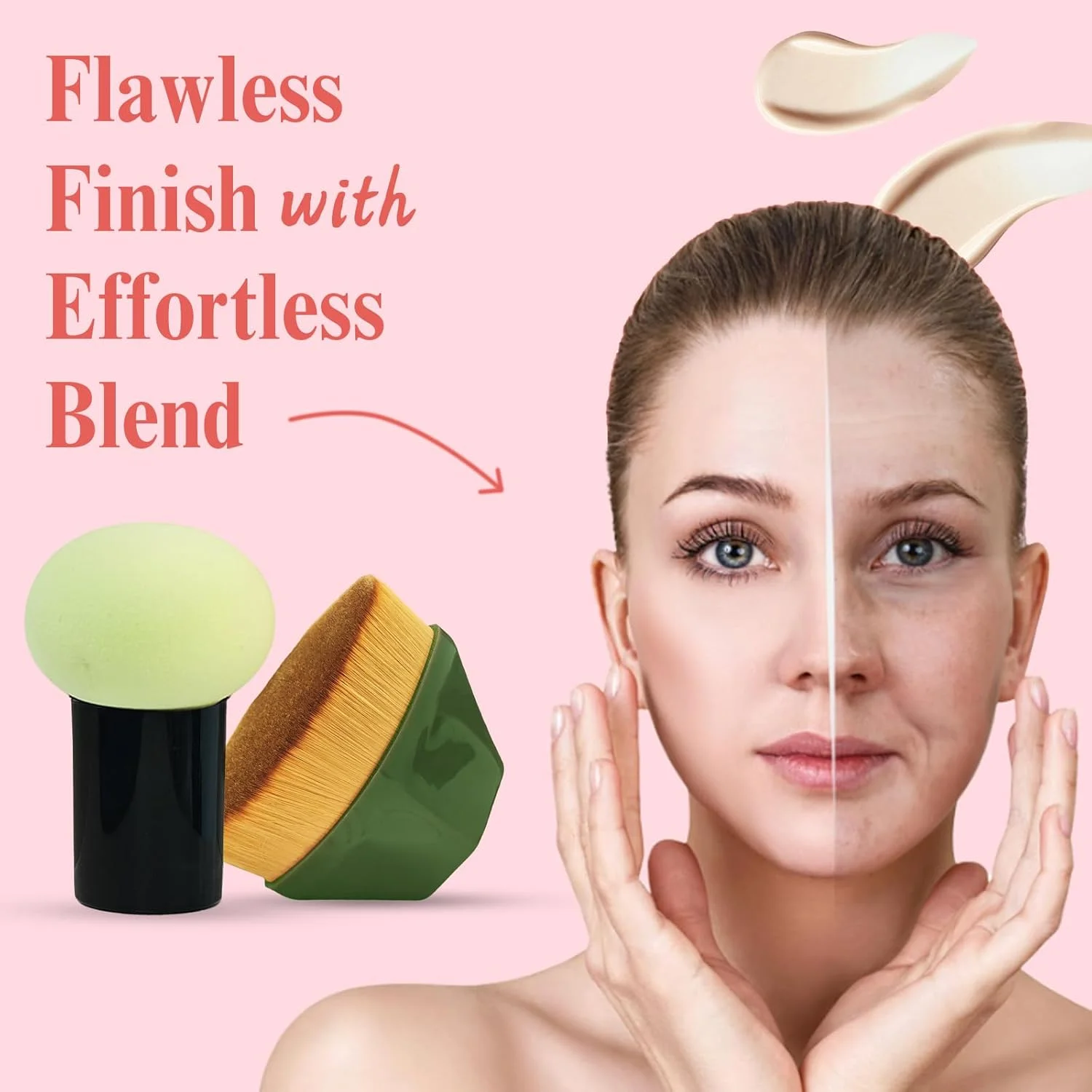 اسفنج آرایشی آمی سرا، 2 براش + 2 اسفنج، سبز اسفنج آرایشی آمی سرا، 2 براش + 2 اسفنج، سبز