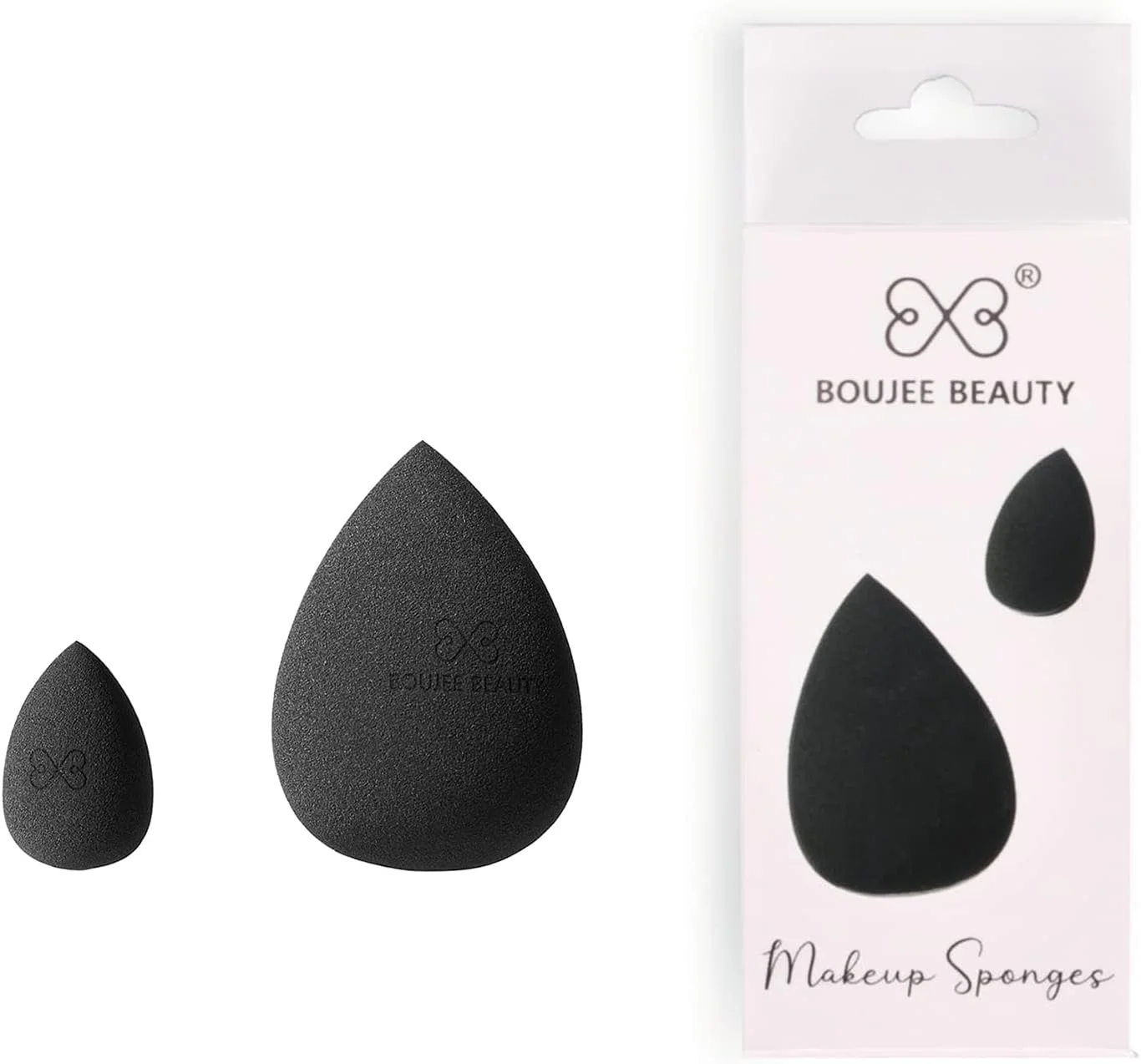 ست اسفنج آرایشی Boujee Beauty برای استفاده از پودر، کانسیلر/کرم پودر - ست 2 عددی، مشکی ست اسفنج آرایشی Boujee Beauty برای استفاده از پودر، کانسیلر/کرم پودر - ست 2 عددی، مشکی