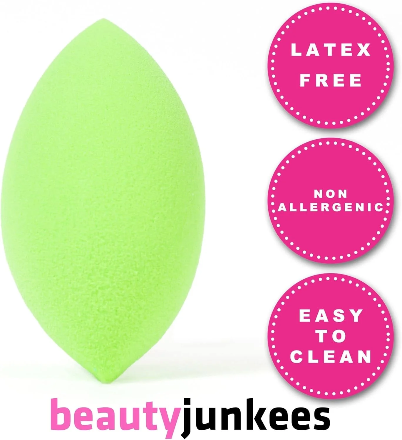 اسفنج آرایشی حرفه ای Beauty Junkees - 1 عدد اسفنج بیضی سبز برای ترکیب، نقطه گذاری، هایلایتر و کانتور! اپلیکاتور لوازم آرایشی قابل استفاده مجدد و بدون لاتکس اسفنج آرایشی حرفه ای Beauty Junkees - 1 عدد اسفنج بیضی سبز برای ترکیب، نقطه گذاری، هایلایتر و کانتور! اپلیکاتور لوازم آرایشی قابل استفاده مجدد و بدون لاتکس