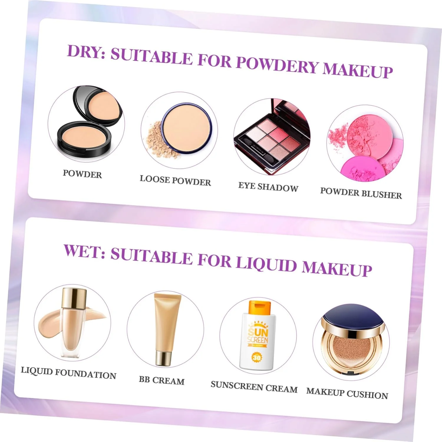 بیوتیفول 3 عدد اسفنج آرایشی با دسته، پد پودر قارچی، اسفنج ترکیب فونداسیون برای صورت - بنفش بیوتیفول 3 عدد اسفنج آرایشی با دسته، پد پودر قارچی، اسفنج ترکیب فونداسیون برای صورت - بنفش