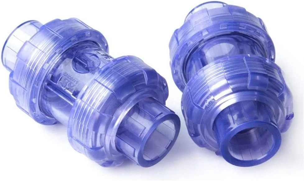 ابزار تعمیر لوله BREAUX، 2 عدد شیر یک طرفه فلپ UPVC شفاف 20 تا 63 میلی‌متری، اتصال یونیون PVC مخزن آکواریوم، شیر یک طرفه لوله آب صنعتی (سایز: قطر داخلی 50 میلی‌متر)