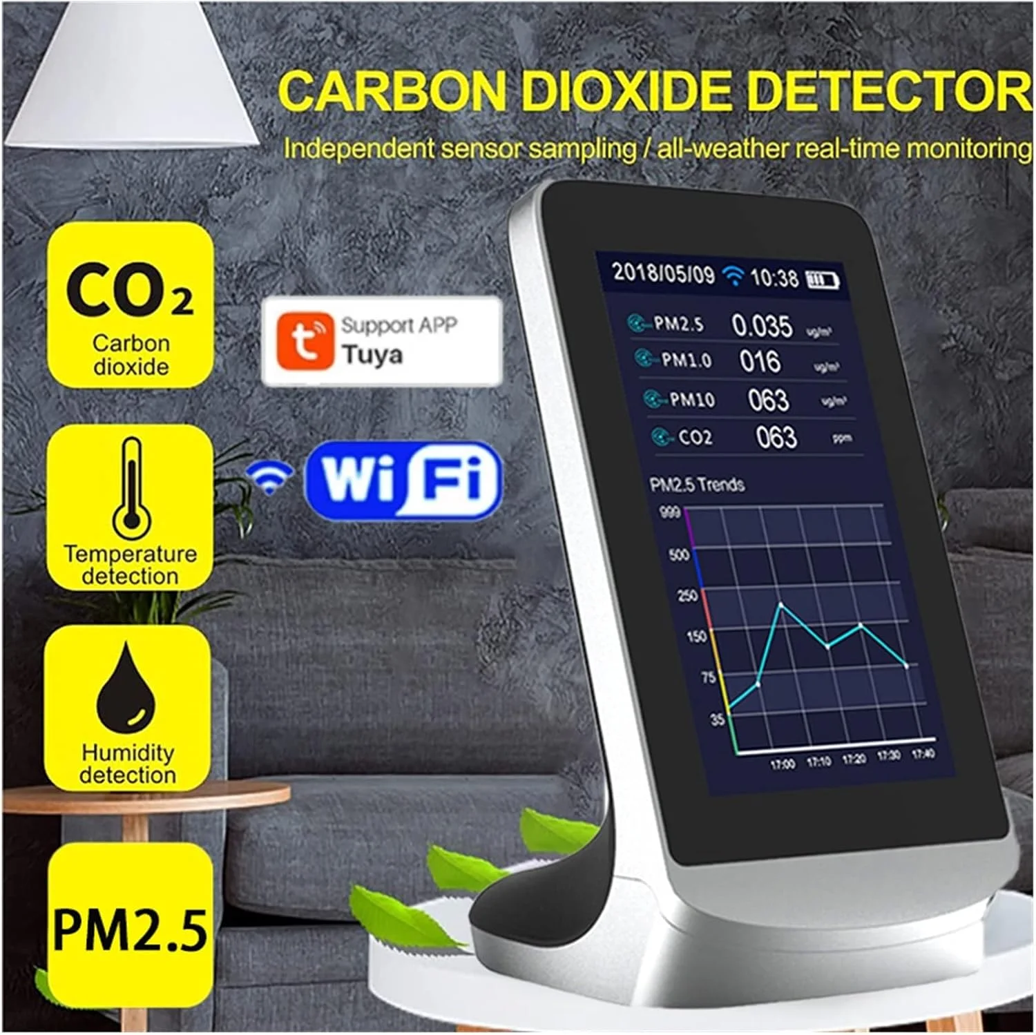سنسور نشت چندگانه گاز BREAUX، ردیاب چند منظوره هوای داخل ساختمان CO2 WIFI، صفحه نمایش کیفیت گاز TVOC، متر دی اکسید کربن CO2، آنالایزر USB، دقت و حساسیت بالا (رنگ: Dm72 بدون وای فای) سنسور نشت چندگانه گاز BREAUX، ردیاب چند منظوره هوای داخل ساختمان CO2 WIFI، صفحه نمایش کیفیت گاز TVOC، متر دی اکسید کربن CO2، آنالایزر USB، دقت و حساسیت بالا (رنگ: Dm72 بدون وای فای)