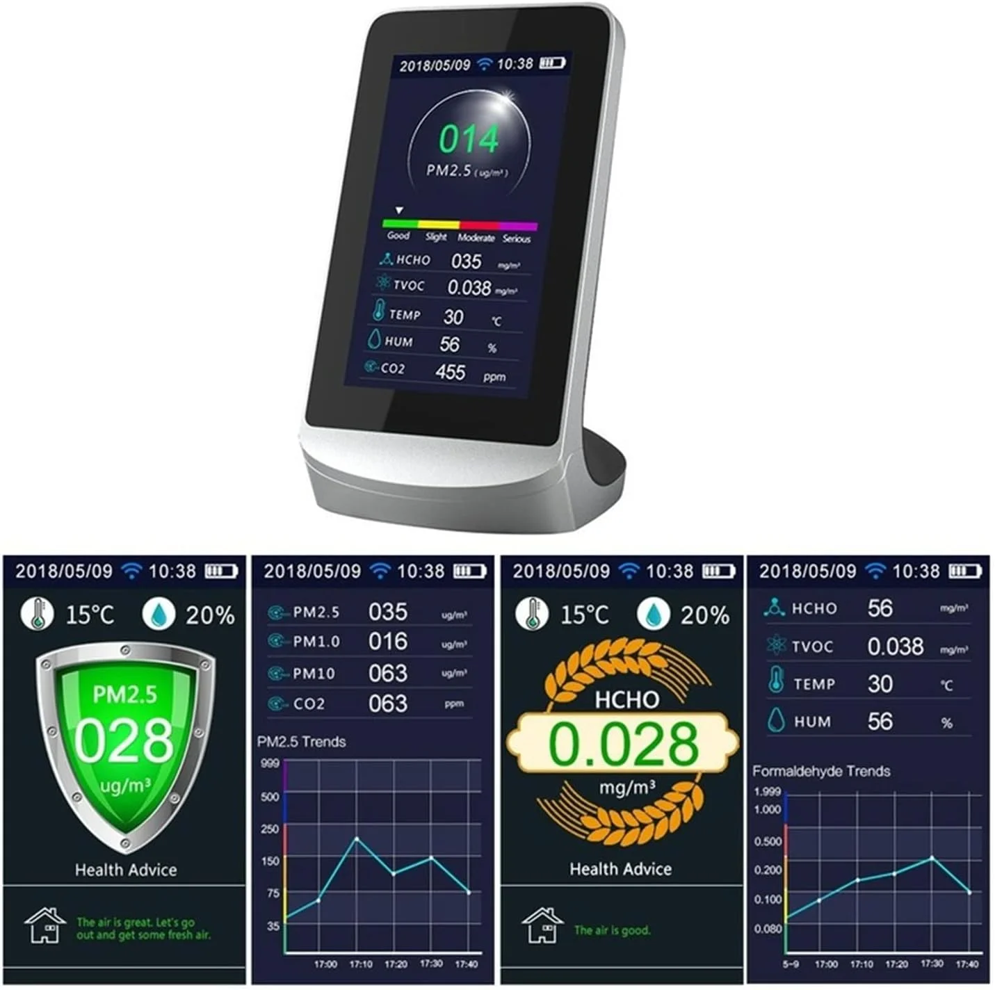 سنسور نشت چندگانه گاز BREAUX، ردیاب چند منظوره هوای داخل ساختمان CO2 WIFI، صفحه نمایش کیفیت گاز TVOC، متر دی اکسید کربن CO2، آنالایزر USB، دقت و حساسیت بالا (رنگ: Dm72 بدون وای فای) سنسور نشت چندگانه گاز BREAUX، ردیاب چند منظوره هوای داخل ساختمان CO2 WIFI، صفحه نمایش کیفیت گاز TVOC، متر دی اکسید کربن CO2، آنالایزر USB، دقت و حساسیت بالا (رنگ: Dm72 بدون وای فای)
