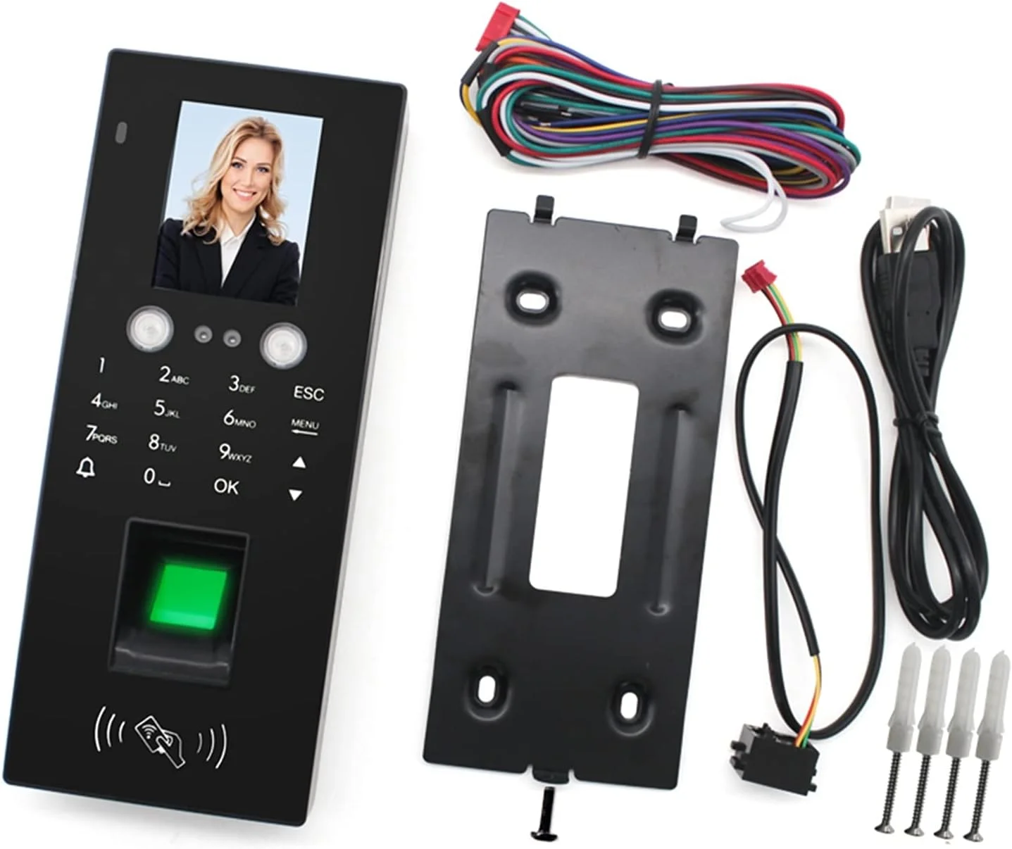 دستگاه حضور و غیاب تشخیص چهره BREAUX، سیستم کنترل دسترسی، RFID، اثر انگشت، رمز عبور، مناسب برای کسب و کارهای کوچک دستگاه حضور و غیاب تشخیص چهره BREAUX، سیستم کنترل دسترسی، RFID، اثر انگشت، رمز عبور، مناسب برای کسب و کارهای کوچک