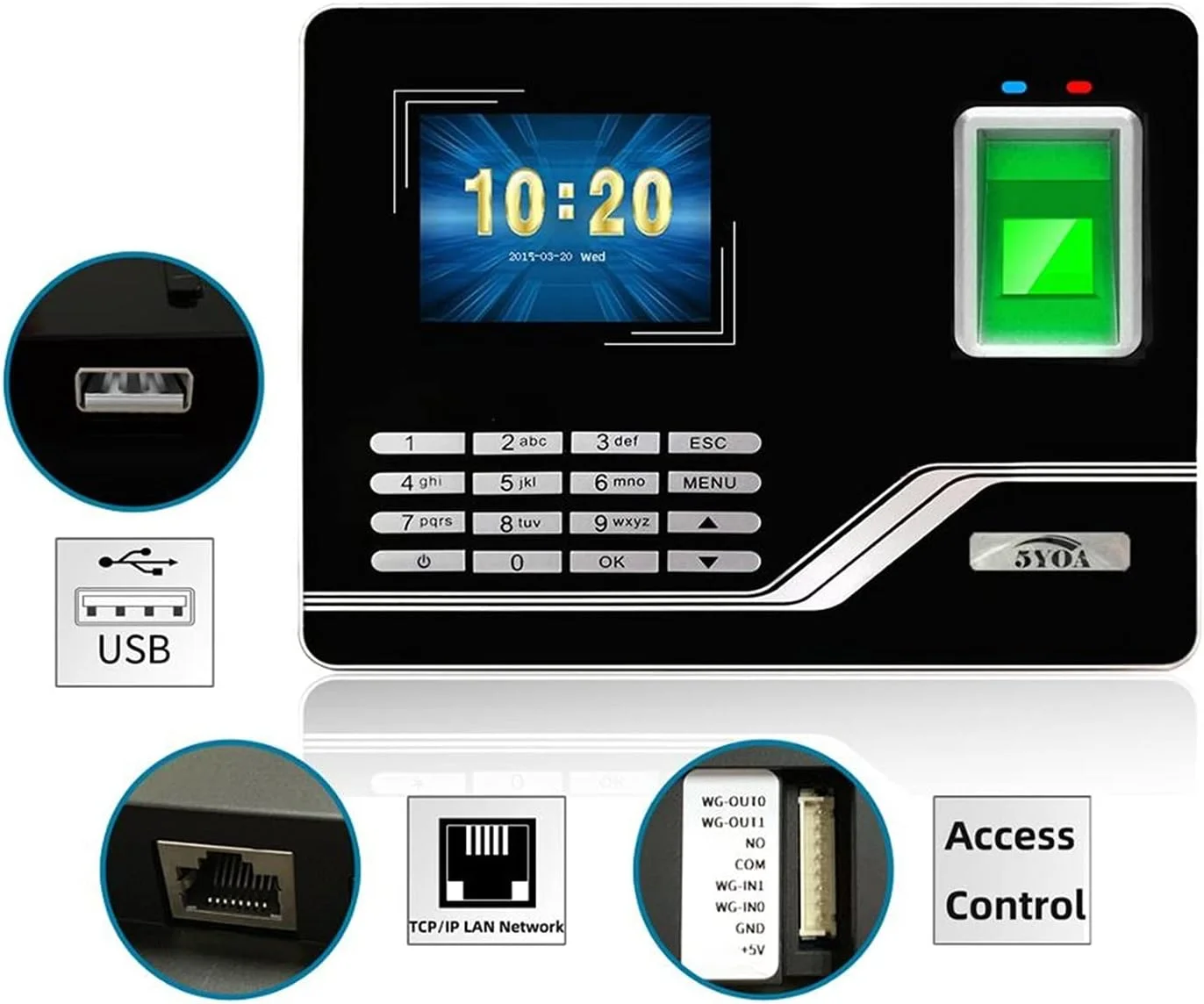 سیستم حضور و غیاب کارت های زمانی BREAUX، دستگاه ثبت اثر انگشت USB، کنترل دسترسی با رمز عبور، ساعت حضور و غیاب اداری، دستگاه ضبط اطلاعات کارمندان، دستگاه بیومتریک برای کسب و کارهای کوچک (رنگ: نوع استاندارد، اندازه: اسپانیایی) سیستم حضور و غیاب کارت های زمانی BREAUX، دستگاه ثبت اثر انگشت USB، کنترل دسترسی با رمز عبور، ساعت حضور و غیاب اداری، دستگاه ضبط اطلاعات کارمندان، دستگاه بیومتریک برای کسب و کارهای کوچک (رنگ: نوع استاندارد، اندازه: اسپانیایی)
