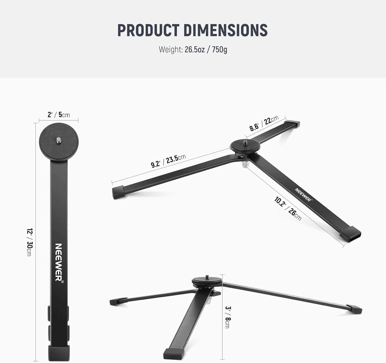 پایه سه پایه فلزی کوچک NEEWER برای لوله نور TL120C TL60 CL124، پایه نور رومیزی تاشو قابل حمل با پایه های فوق العاده پایدار، پیچ 1/4 اینچی، پد سیلیکونی زاویه پایین 3 اینچ/8 سانتی متر، CTN5 پایه سه پایه فلزی کوچک NEEWER برای لوله نور TL120C TL60 CL124، پایه نور رومیزی تاشو قابل حمل با پایه های فوق العاده پایدار، پیچ 1/4 اینچی، پد سیلیکونی زاویه پایین 3 اینچ/8 سانتی متر، CTN5
