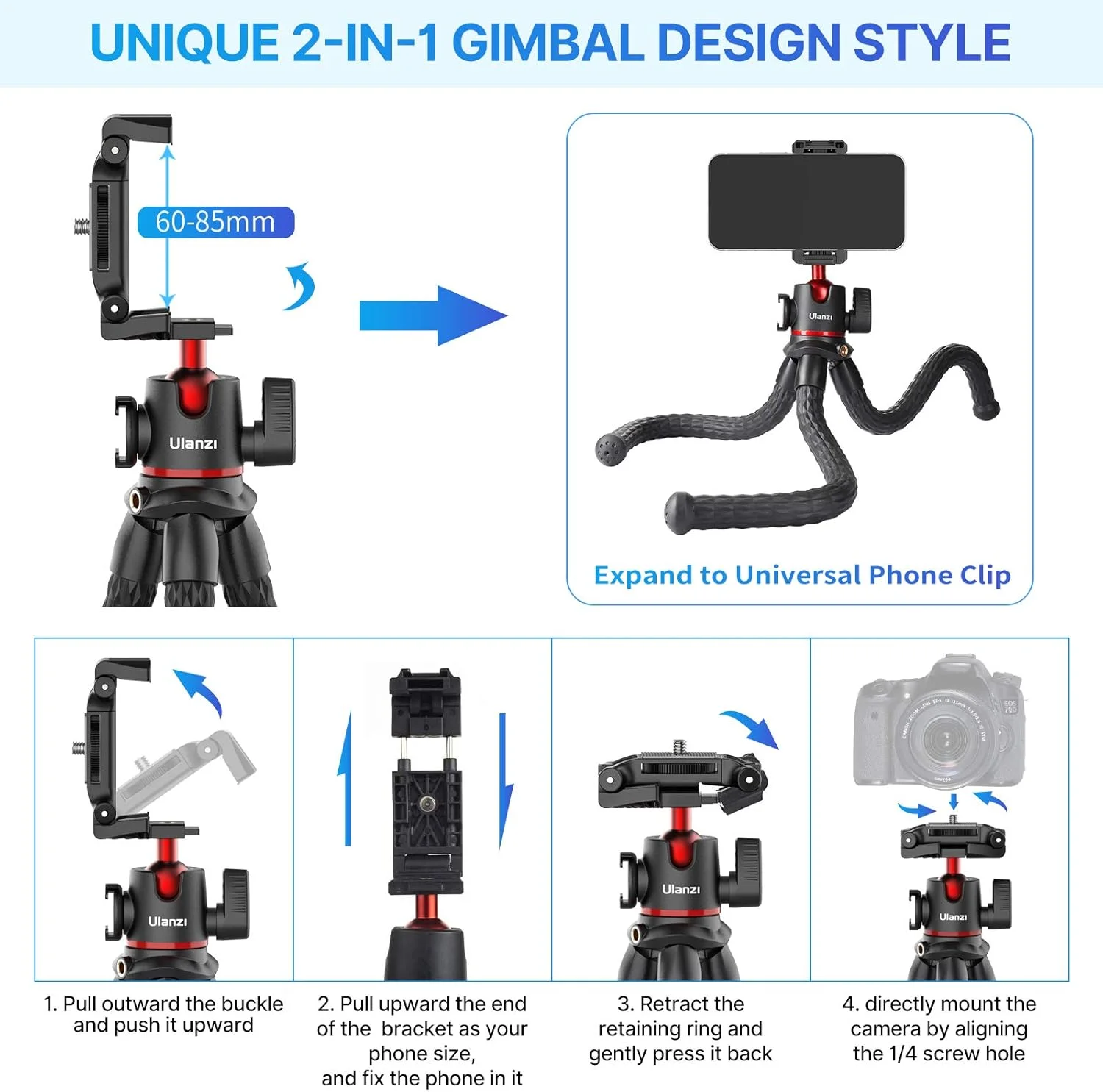 ULANZI Phone Tripod, MT-33 iPhone Flexible Tripod, Octopus Tripod 360 Rotating w Cold Shoe Mount, Phone Holder for Filming for iPhone 14 13 12 11 Pro Max and Small Cameras ULANZI Phone Tripod, MT-33 iPhone Flexible Tripod, Octopus Tripod 360 Rotating w Cold Shoe Mount, Phone Holder for Filming for iPhone 14 13 12 11 Pro Max and Small Cameras