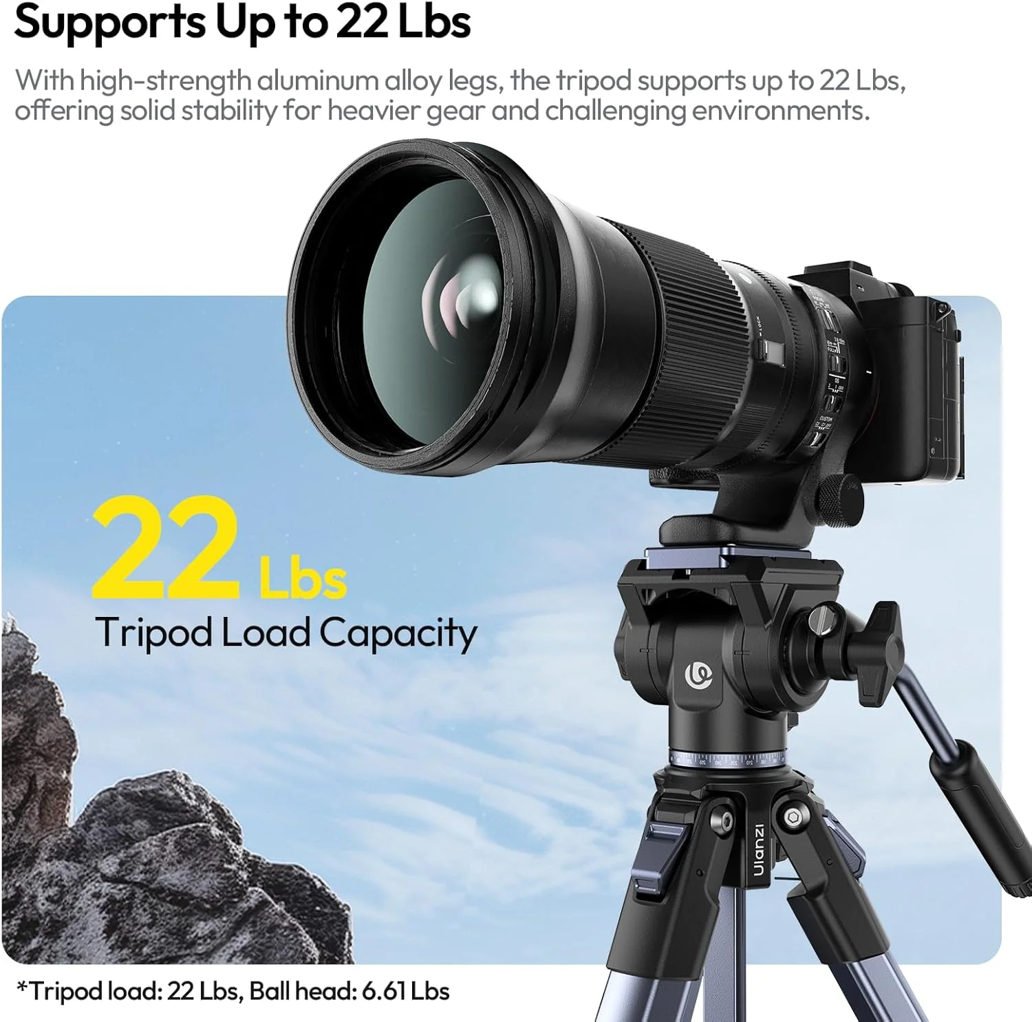 ULANZI Ombra Video Ⅱ Camera Tripod with Fluid Head, 61.5" Travel Tripod with 360° Rotated Arca Quick Release Plate, Portable Stand for Phone Camera Vlogging Video Shooting with Carry Bag Phone Clamp ULANZI Ombra Video Ⅱ Camera Tripod with Fluid Head, 61.5" Travel Tripod with 360° Rotated Arca Quick Release Plate, Portable Stand for Phone Camera Vlogging Video Shooting with Carry Bag Phone Clamp