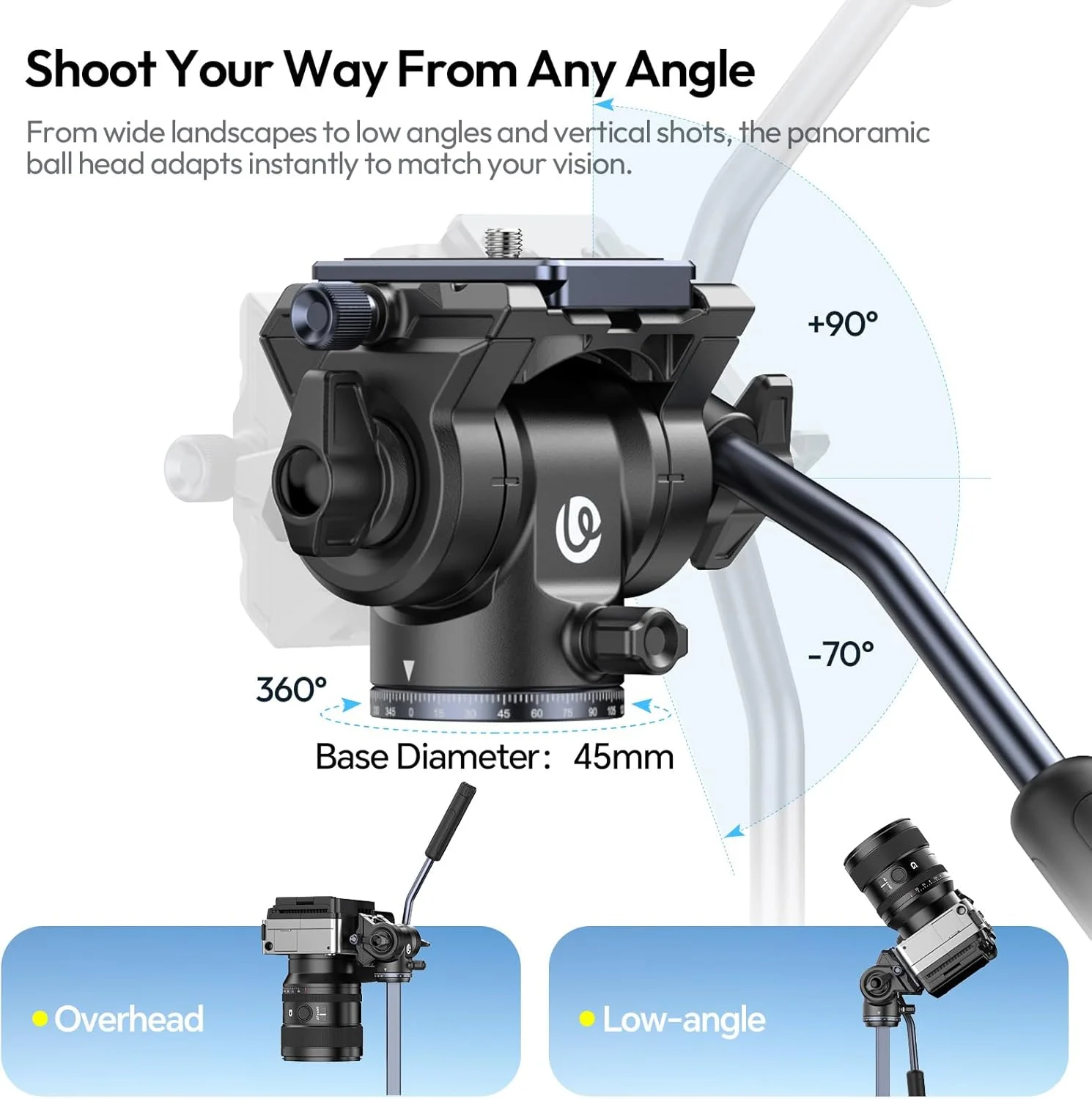 ULANZI Ombra Video Ⅱ Camera Tripod with Fluid Head, 61.5" Travel Tripod with 360° Rotated Arca Quick Release Plate, Portable Stand for Phone Camera Vlogging Video Shooting with Carry Bag Phone Clamp ULANZI Ombra Video Ⅱ Camera Tripod with Fluid Head, 61.5" Travel Tripod with 360° Rotated Arca Quick Release Plate, Portable Stand for Phone Camera Vlogging Video Shooting with Carry Bag Phone Clamp