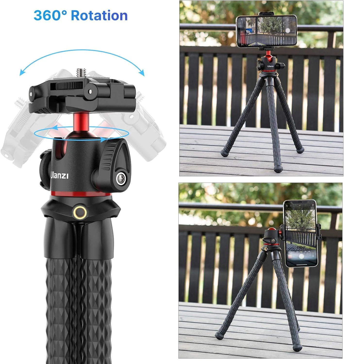 ULANZI Phone Tripod, MT-33 iPhone Flexible Tripod, Octopus Tripod 360 Rotating w Cold Shoe Mount, Phone Holder for Filming for iPhone 14 13 12 11 Pro Max and Small Cameras ULANZI Phone Tripod, MT-33 iPhone Flexible Tripod, Octopus Tripod 360 Rotating w Cold Shoe Mount, Phone Holder for Filming for iPhone 14 13 12 11 Pro Max and Small Cameras