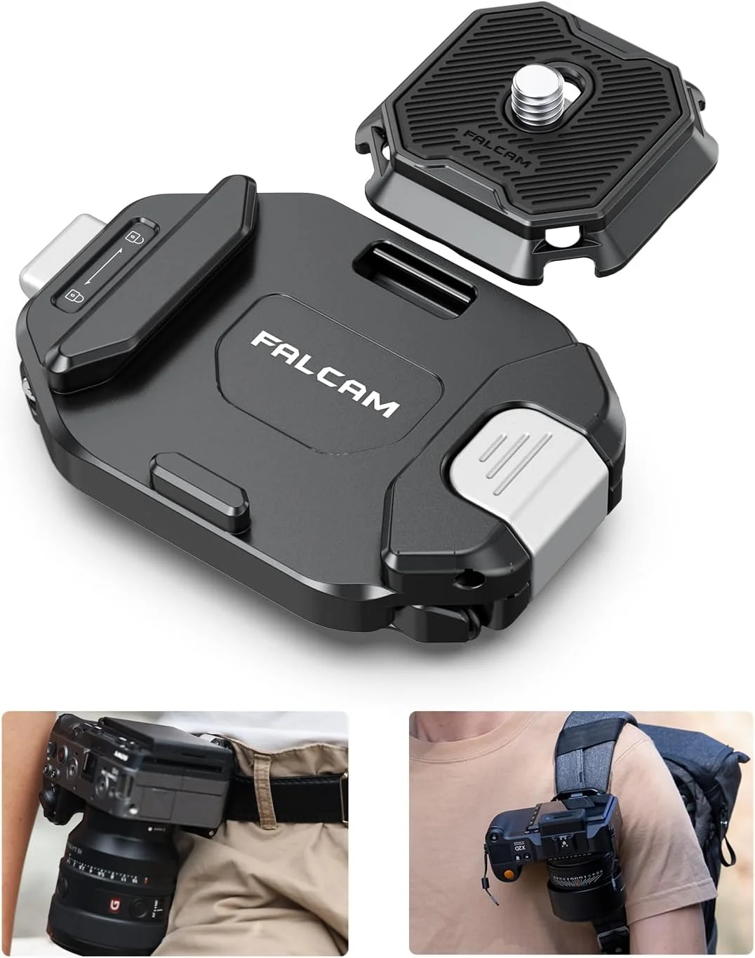 سیستم رهاسازی سریع مانت سه پایه دوربین ULANZI F38، گیره صفحه پشتی کوله پشتی دوربین V2 با رزوه پیچ 1/4 اینچ به 3/8 اینچ، آداپتور پایه مانت جهانی برای بند شانه سیستم رهاسازی سریع مانت سه پایه دوربین ULANZI F38، گیره صفحه پشتی کوله پشتی دوربین V2 با رزوه پیچ 1/4 اینچ به 3/8 اینچ، آداپتور پایه مانت جهانی برای بند شانه