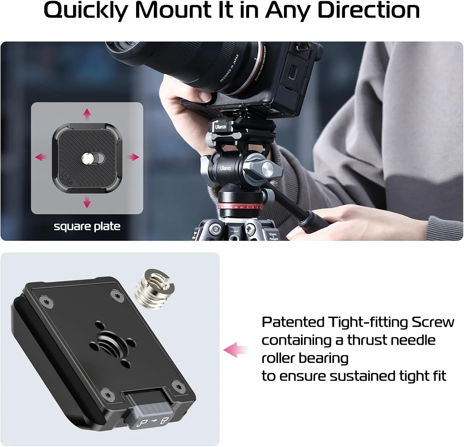 ULANZI UKA02 F38 Quick Release Plate, Newest Version Tripod Quick Release Camera Mount Adapter System Suitable for F38 / Arca Swiss/UKA(Only Base) ULANZI UKA02 F38 Quick Release Plate, Newest Version Tripod Quick Release Camera Mount Adapter System Suitable for F38 / Arca Swiss/UKA(Only Base)