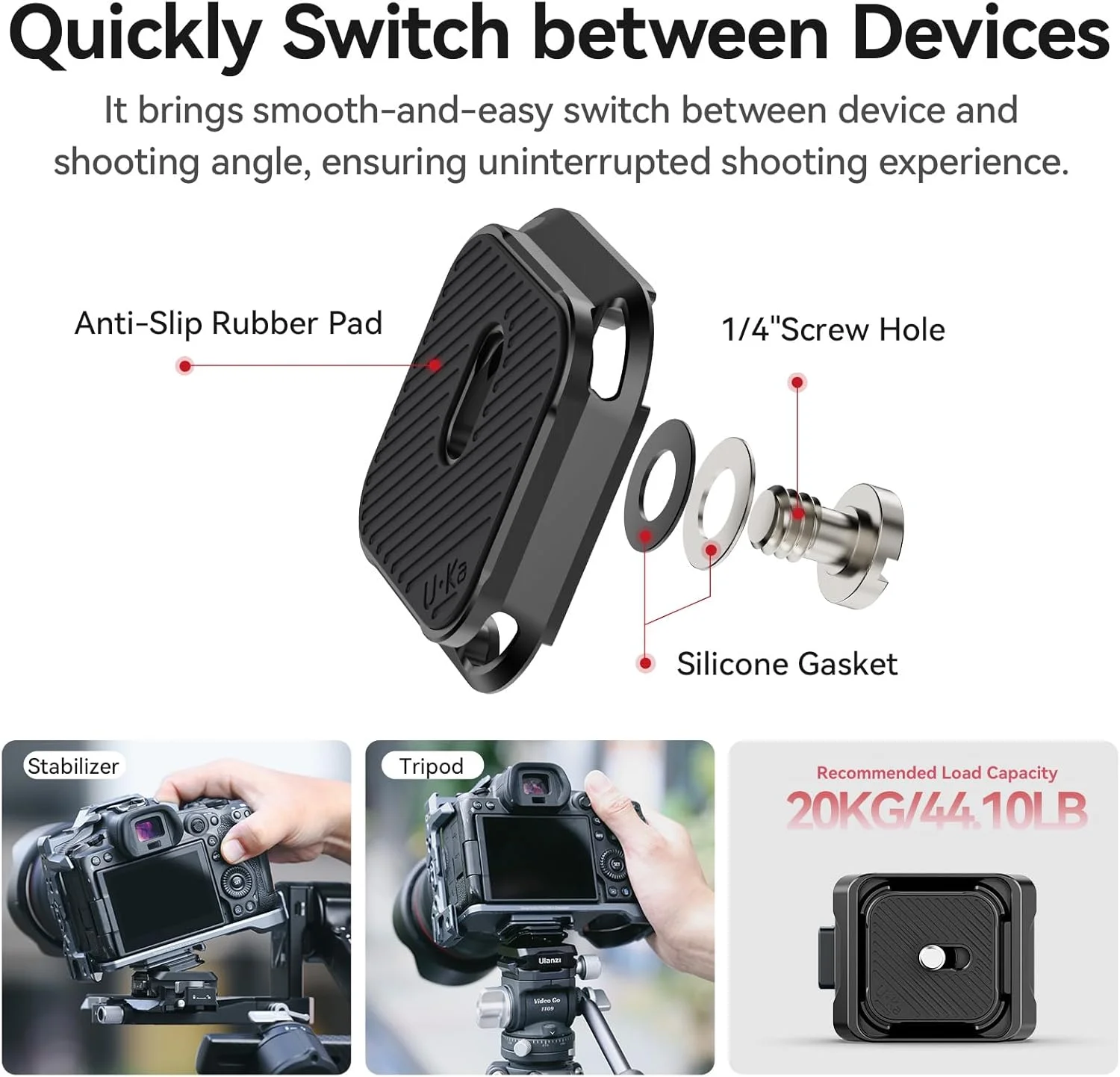 صفحه رهاسازی سریع ULANZI UKA02 (صفحه بالایی) جدیدترین نسخه سیستم آداپتور مانت دوربین با رهاسازی سریع سه پایه مناسب برای UKA01/ UKA03/ Arca Swiss / UKA (فقط صفحه بالایی) صفحه رهاسازی سریع ULANZI UKA02 (صفحه بالایی) جدیدترین نسخه سیستم آداپتور مانت دوربین با رهاسازی سریع سه پایه مناسب برای UKA01/ UKA03/ Arca Swiss / UKA (فقط صفحه بالایی)