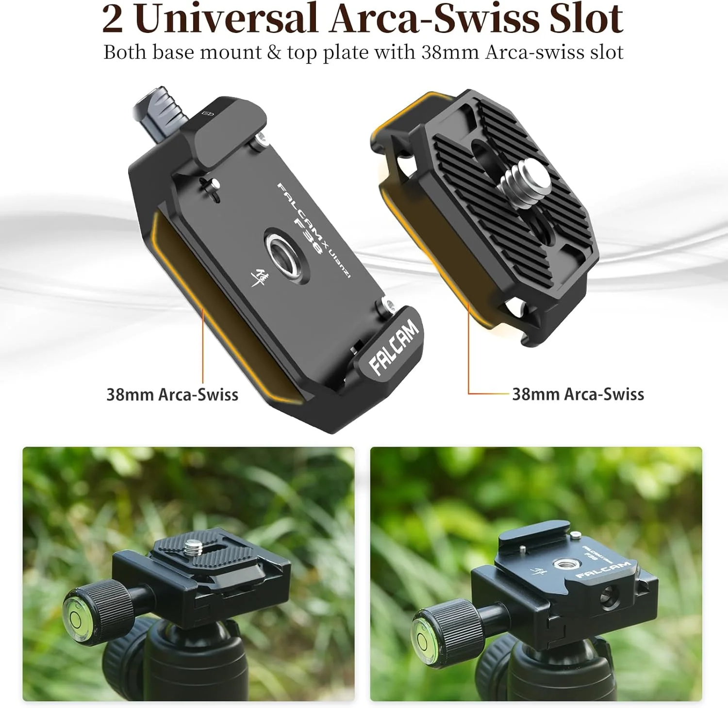 صفحه اتصال سریع دوربین ULANZI F38، سازگار با Arca Swiss، رزوه پیچ 1/4 اینچ و 3/8 اینچ، مشکی، مناسب برای سونی/کانن/DJI/سه پایه/DSLR صفحه اتصال سریع دوربین ULANZI F38، سازگار با Arca Swiss، رزوه پیچ 1/4 اینچ و 3/8 اینچ، مشکی، مناسب برای سونی/کانن/DJI/سه پایه/DSLR