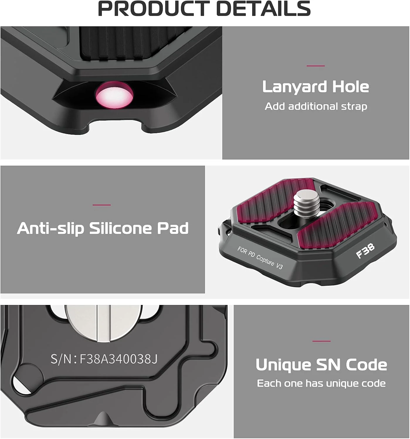 صفحه اتصال سریع دوربین ULANZI FALCAM F38 سازگار با گیره دوربین PD Capture V3، آداپتور نصب Arca-Swiss استاندارد 38 میلیمتری با پیچ 1/4 اینچی، مناسب برای تک پایه، DSLR و لغزنده (فقط صفحه بالایی) صفحه اتصال سریع دوربین ULANZI FALCAM F38 سازگار با گیره دوربین PD Capture V3، آداپتور نصب Arca-Swiss استاندارد 38 میلیمتری با پیچ 1/4 اینچی، مناسب برای تک پایه، DSLR و لغزنده (فقط صفحه بالایی)