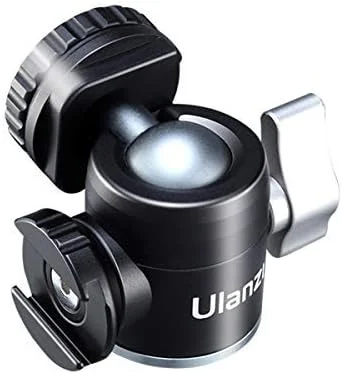 هد توپی کوچک Ulanzi U-60 با دو پایه کفشک سرد برای میکروفون، آلیاژ آلومینیوم با قابلیت چرخش 360 درجه هد توپی کوچک Ulanzi U-60 با دو پایه کفشک سرد برای میکروفون، آلیاژ آلومینیوم با قابلیت چرخش 360 درجه