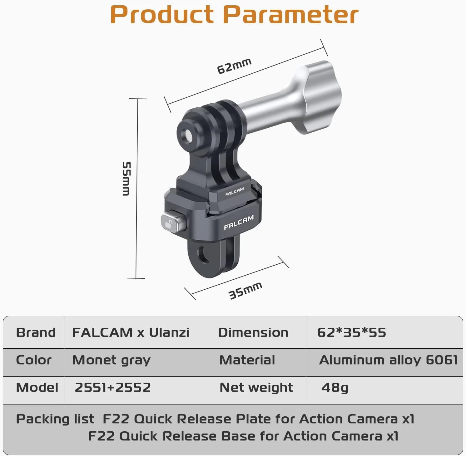 کیت رهاسازی سریع Falcam F22 برای دوربین های اکشن، آداپتور نصب دوربین، تبدیل رابط دوربین اکشن به سیستم QR F22، کیت لوازم جانبی دوربین آلومینیومی 22 میلی متری برای عکاس، مناسب برای دوربین اکشن کیت رهاسازی سریع Falcam F22 برای دوربین های اکشن، آداپتور نصب دوربین، تبدیل رابط دوربین اکشن به سیستم QR F22، کیت لوازم جانبی دوربین آلومینیومی 22 میلی متری برای عکاس، مناسب برای دوربین اکشن